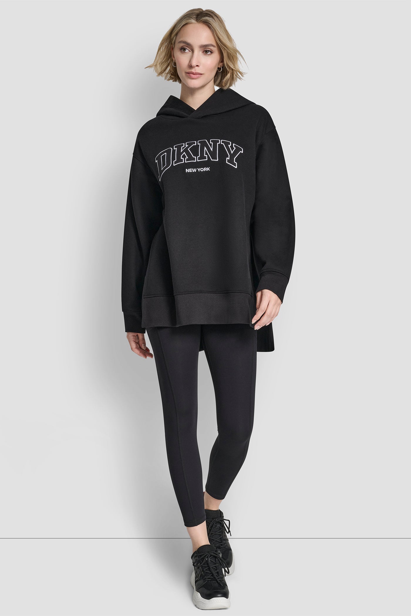 3d Varsity Logo Oversized Tunic Hoodie | Lounge | DKNY