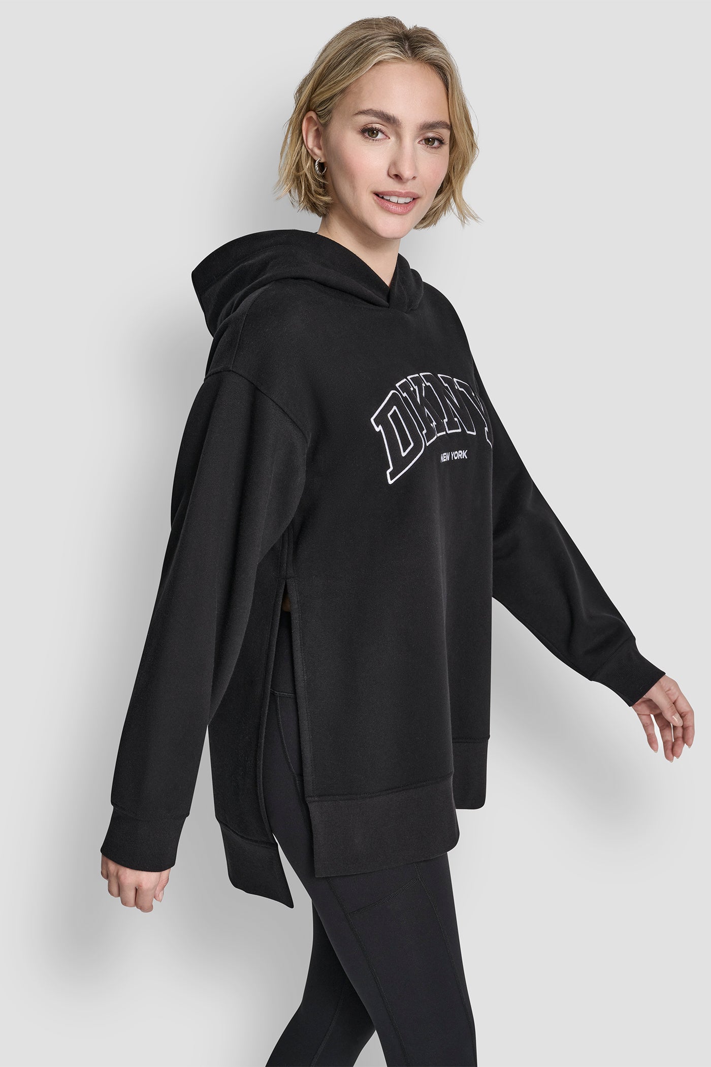 3D VARSITY LOGO OVERSIZED TUNIC HOODIE VIEW 3