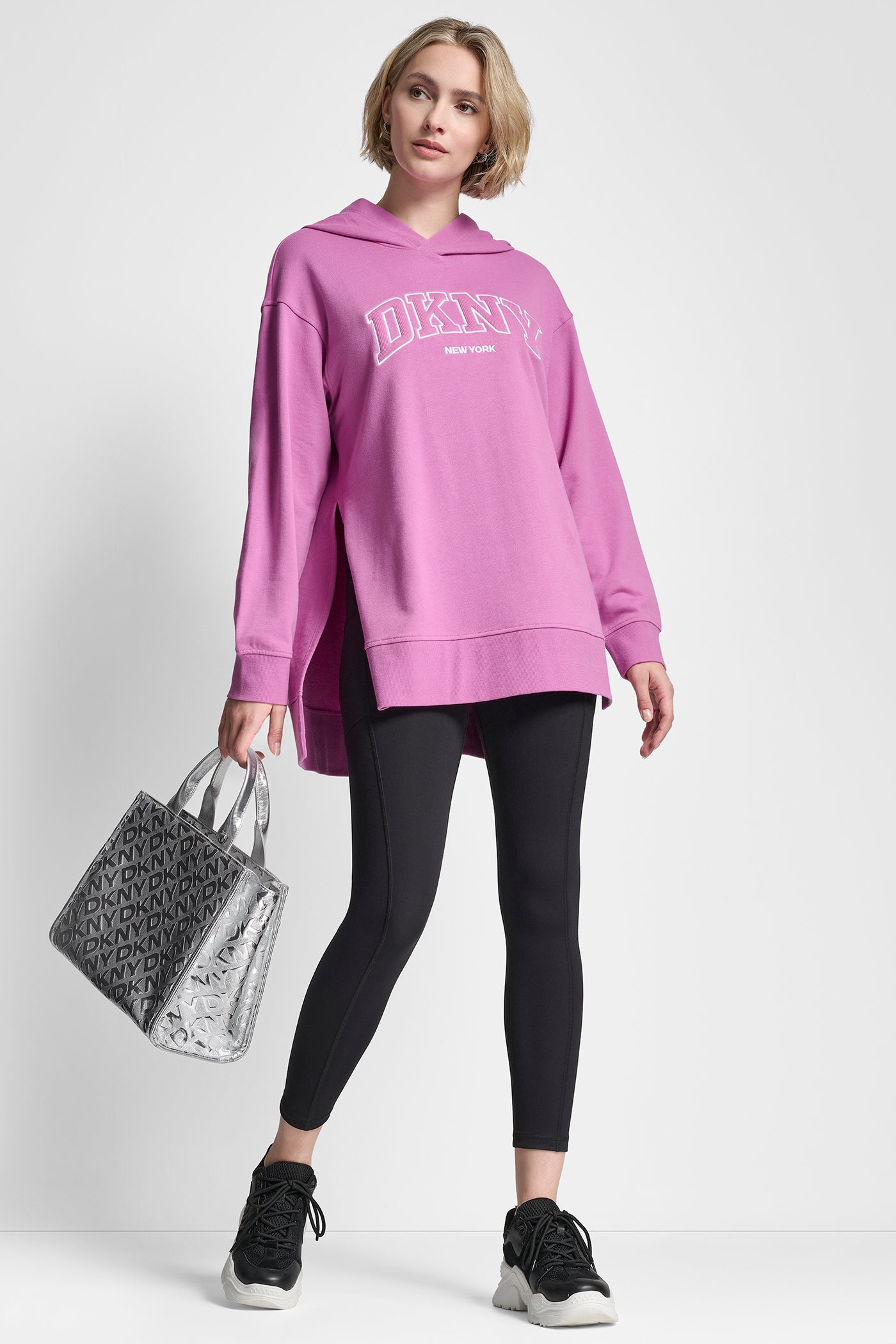 3D VARSITY LOGO OVERSIZED TUNIC HOODIE VIEW 4