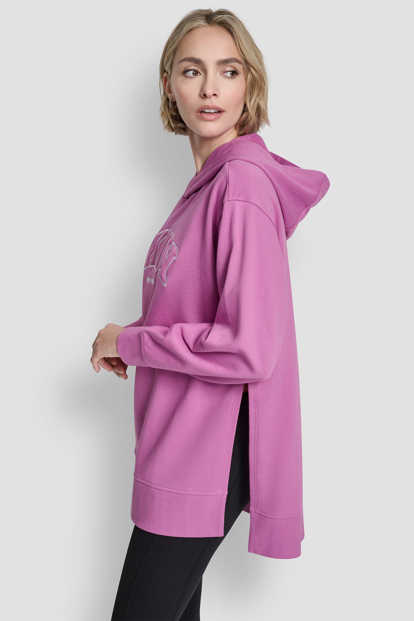 3D VARSITY LOGO OVERSIZED TUNIC HOODIE VIEW 5