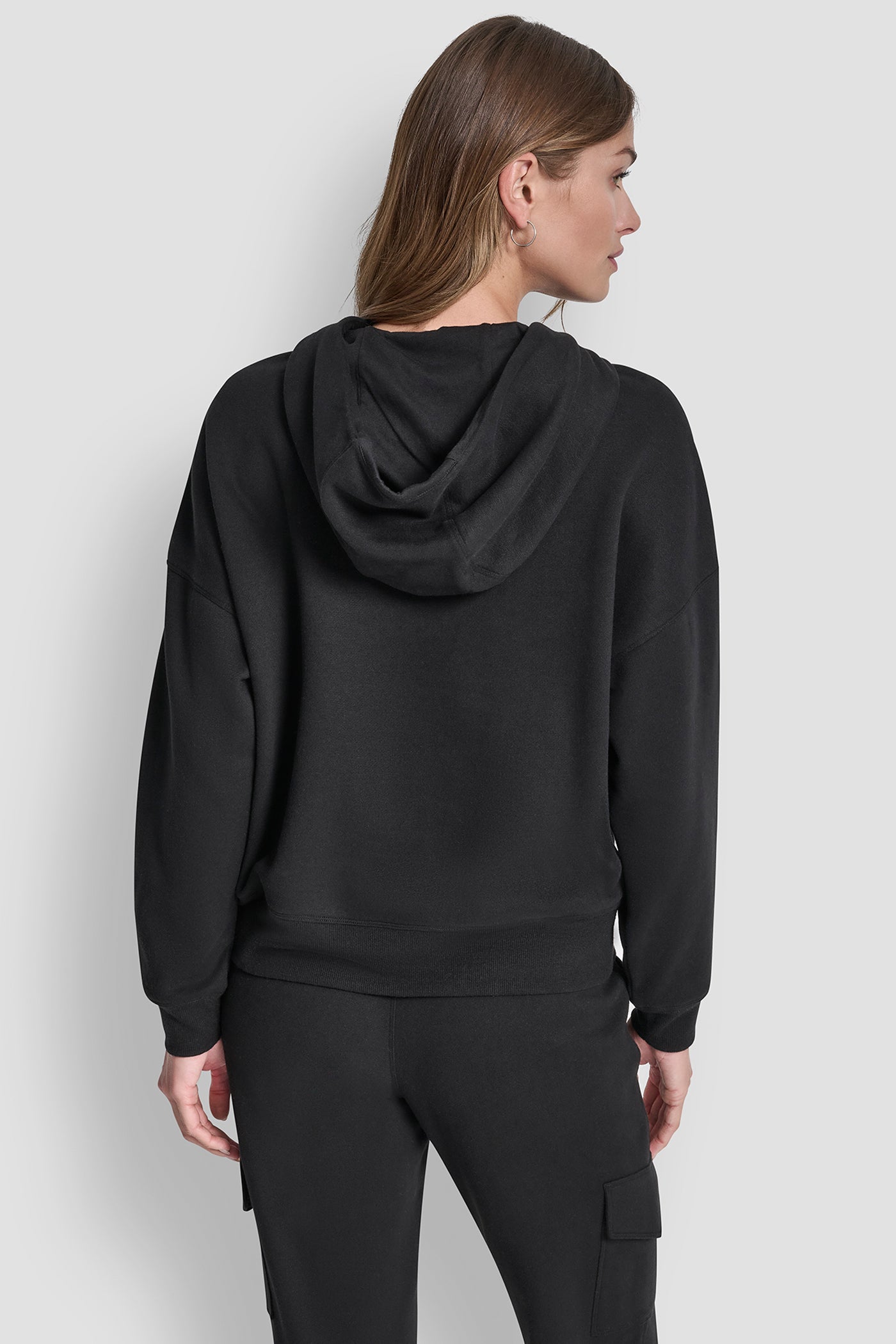 METALLIC BUBBLE LOGO FLEECE DROP SHOULDER HOODIE VIEW 3 | Gifts Under $50