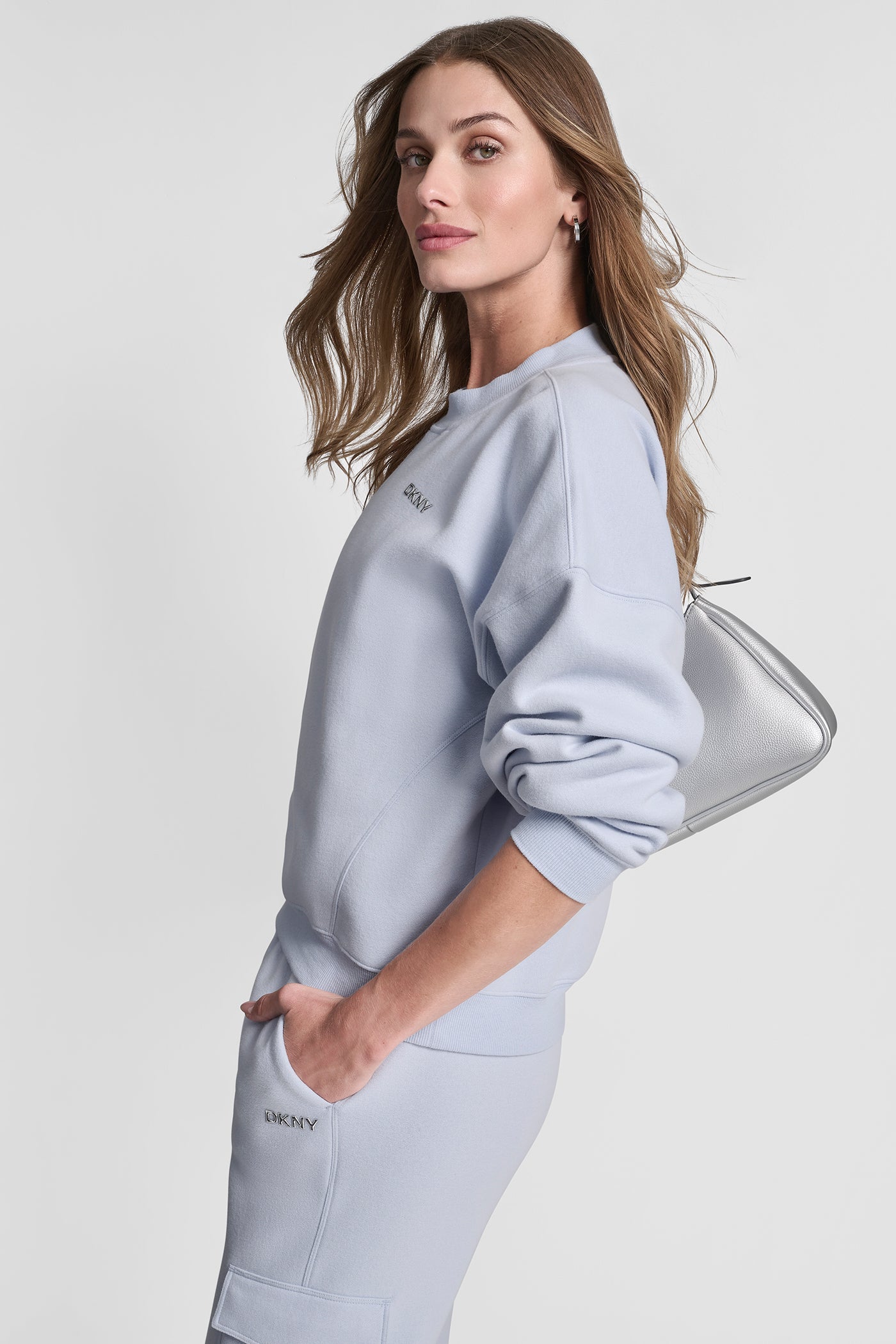 METALLIC BUBBLE LOGO FLEECE PULLOVER VIEW 3 | Sport Essentials