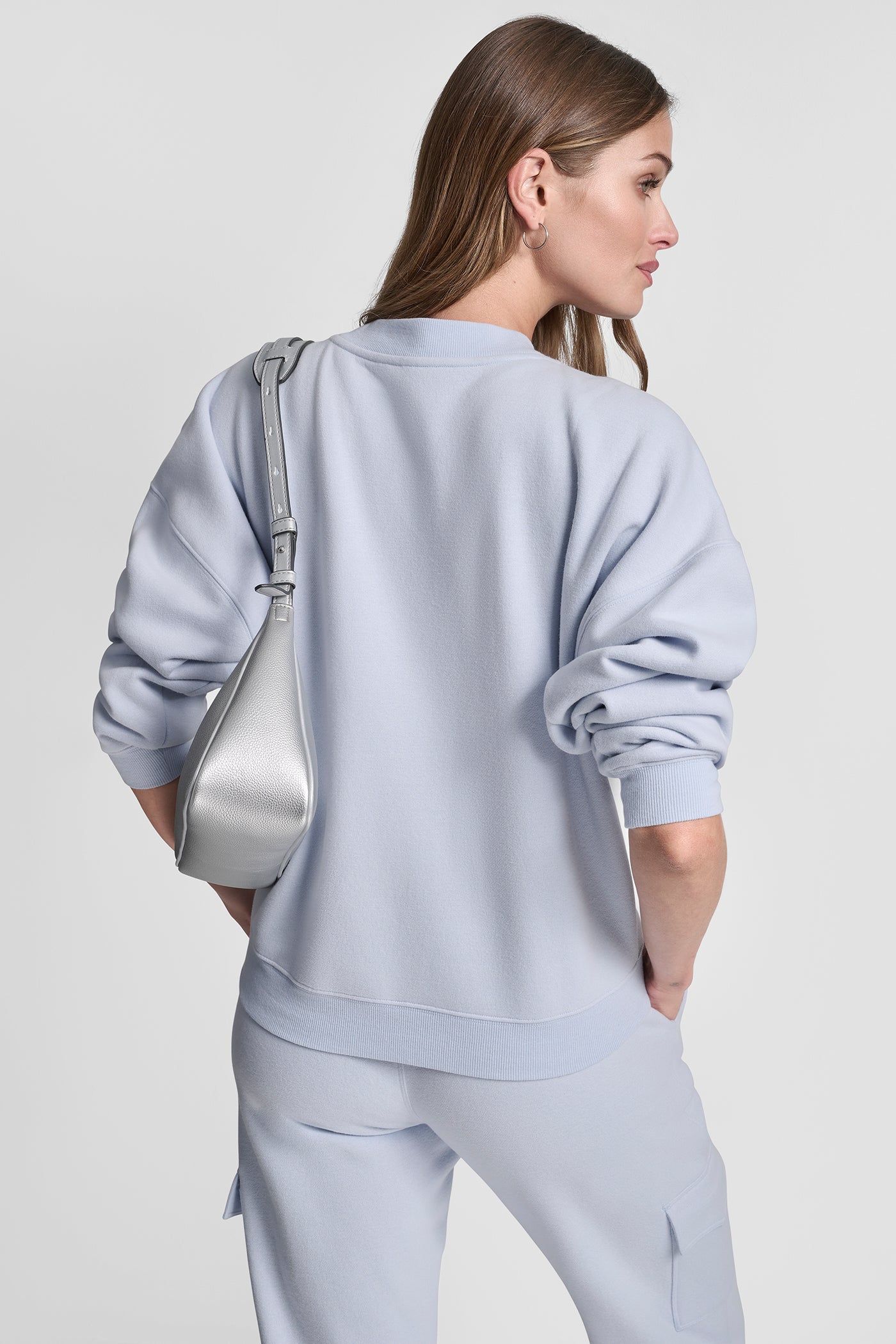 Frost Blue METALLIC BUBBLE LOGO FLEECE PULLOVER, VIEW 2 | Sport Essentials