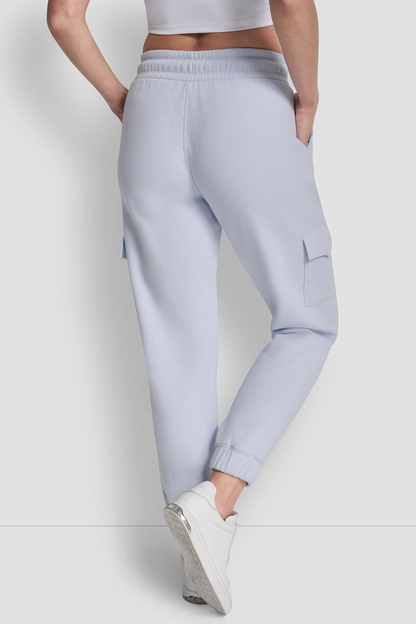 Frost Blue METALLIC BUBBLE LOGO CARGO JOGGER, BACK VIEW | Clothing