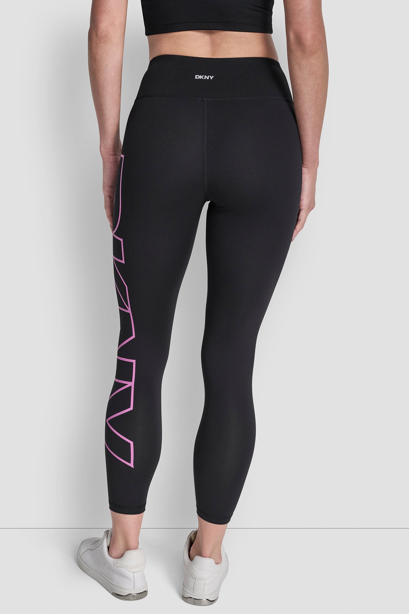 Crocus HIGH WAIST 7/8 BALANCE COMPRESSION EXPLODED LOGO LEGGING, BACK VIEW | Leggings