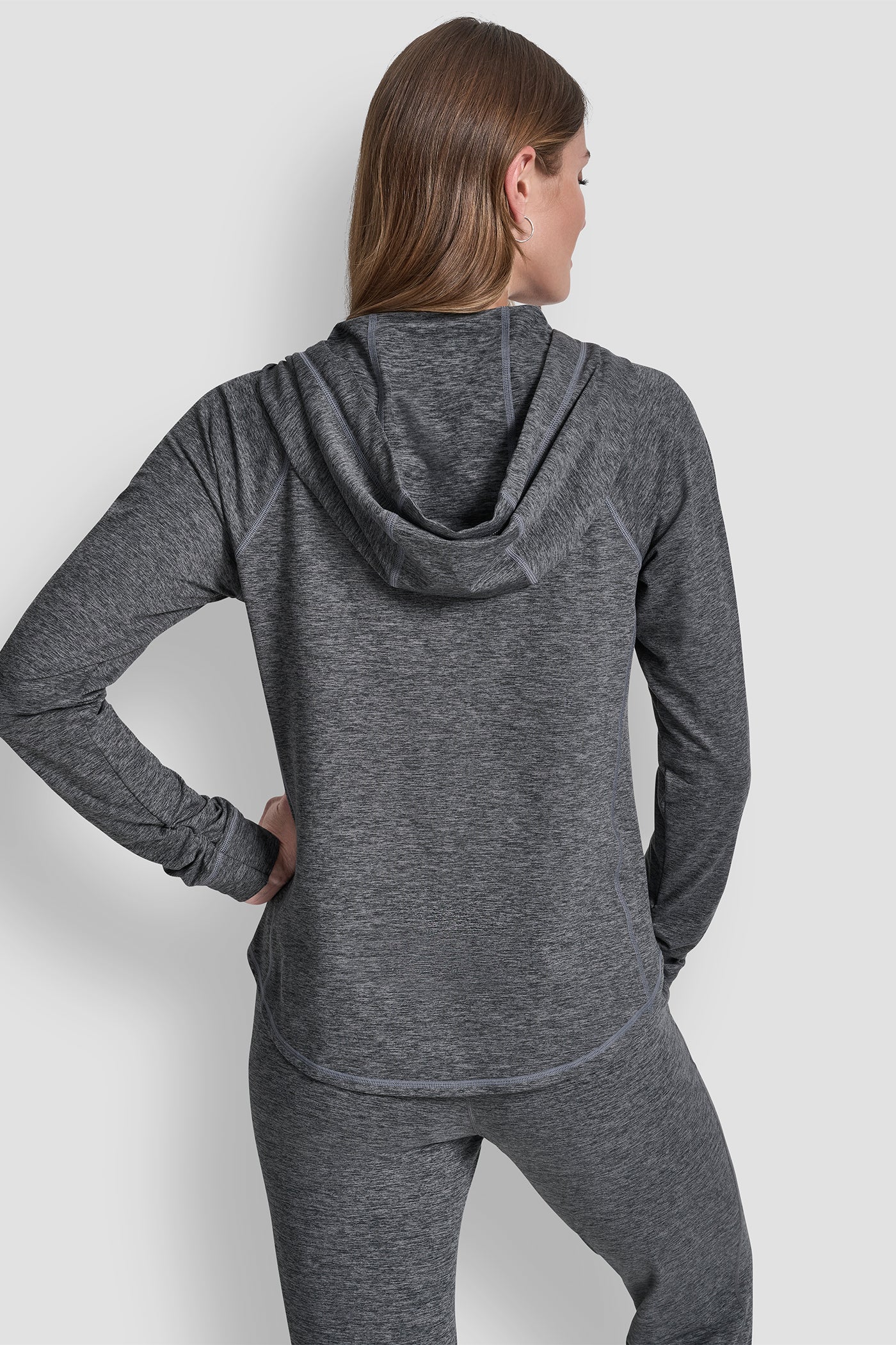 Black Space Dye SPACE DYE FULL ZIP HOODIE, VIEW 2 | Clothing