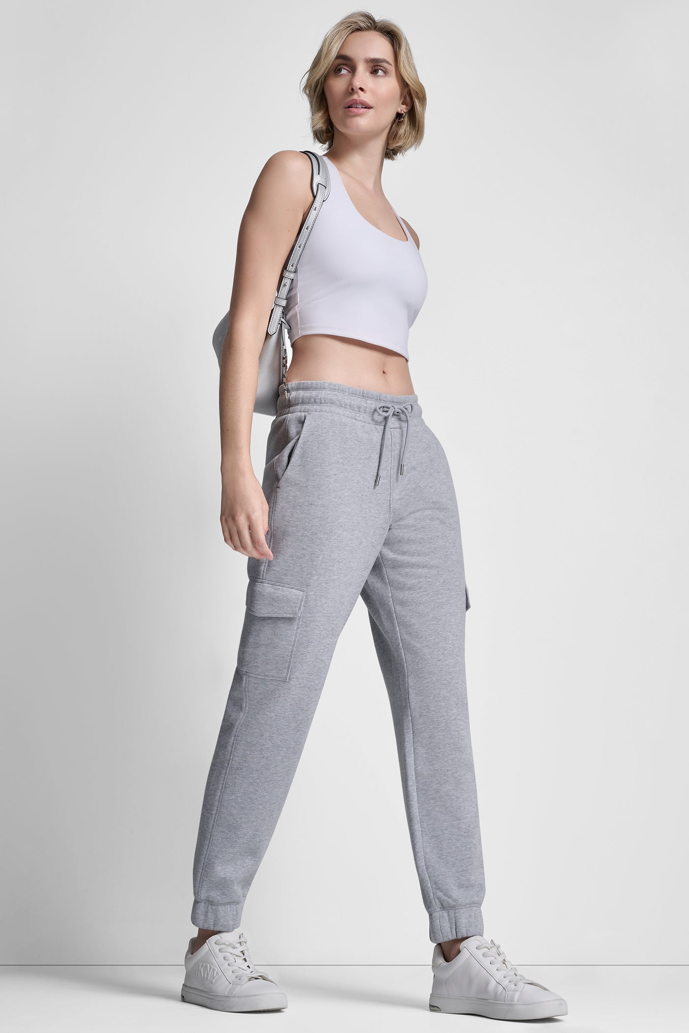 METALLIC BUBBLE LOGO SLIM FIT FLEECE CARGO JOGGER VIEW 6 | Gifts Under $50