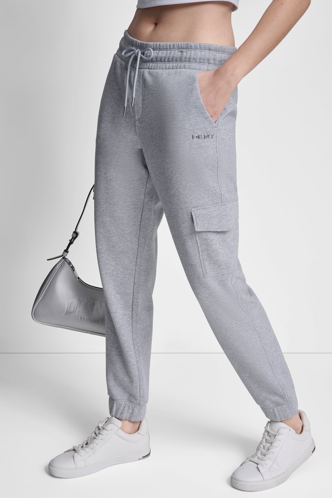 METALLIC BUBBLE LOGO SLIM FIT FLEECE CARGO JOGGER VIEW 4 | Gifts Under $50