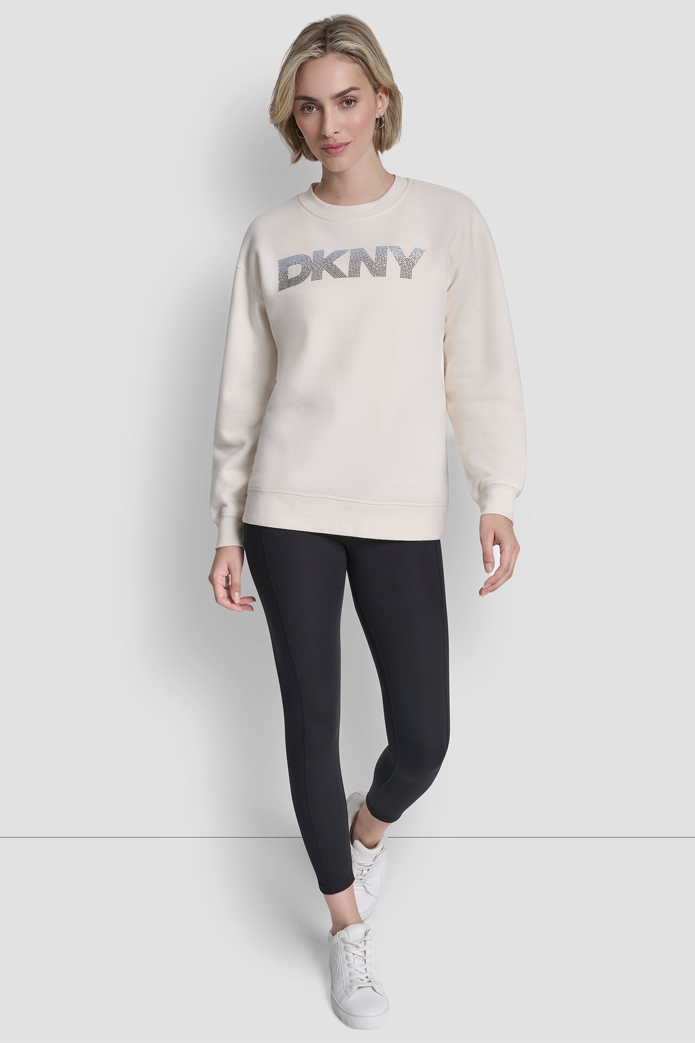 OMBRE RHINESTONE LOGO CREW NECK PULLOVER VIEW 5 | Gifts Under $50