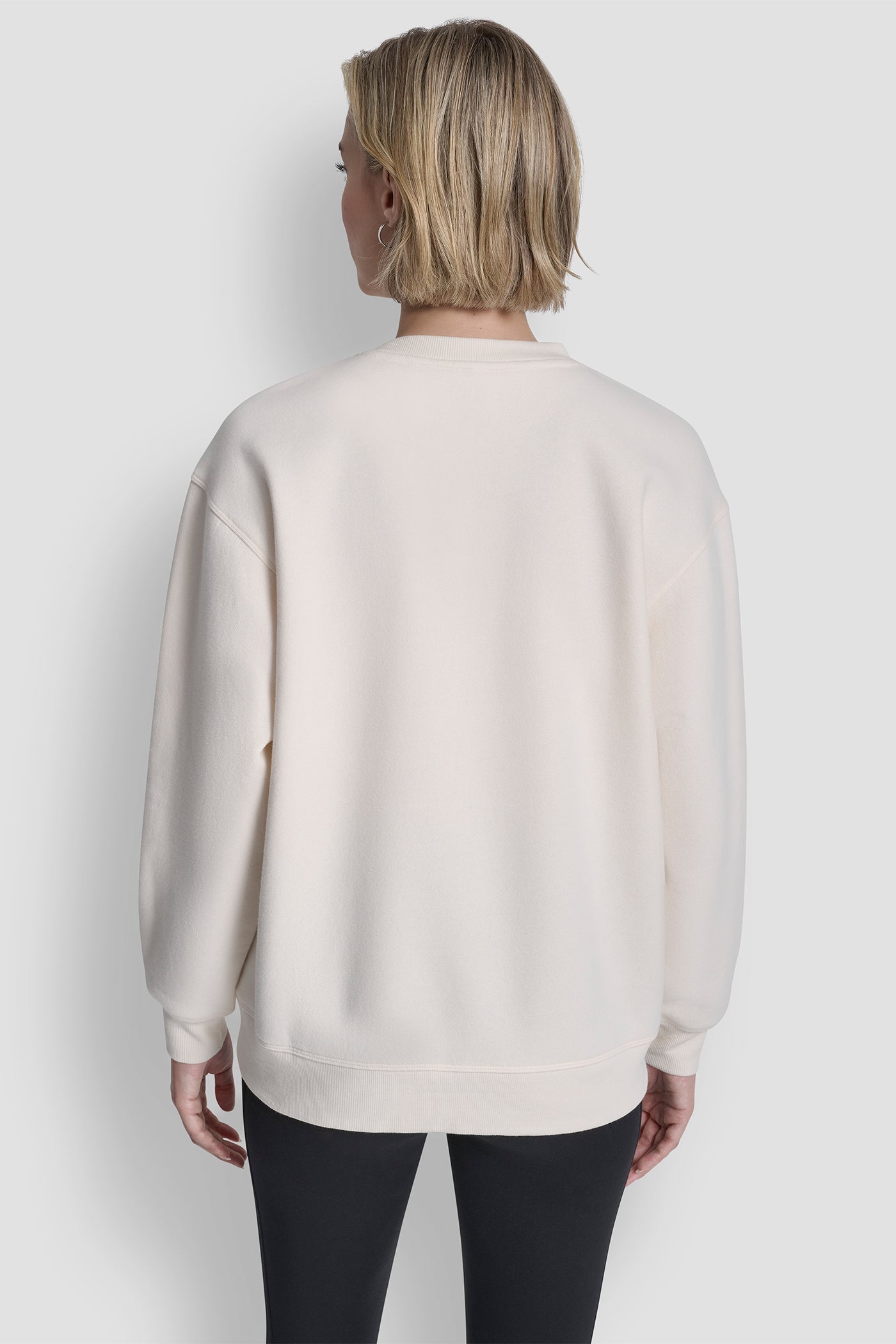 Beige OMBRE RHINESTONE LOGO CREW NECK PULLOVER, VIEW 2 | Gifts Under $50
