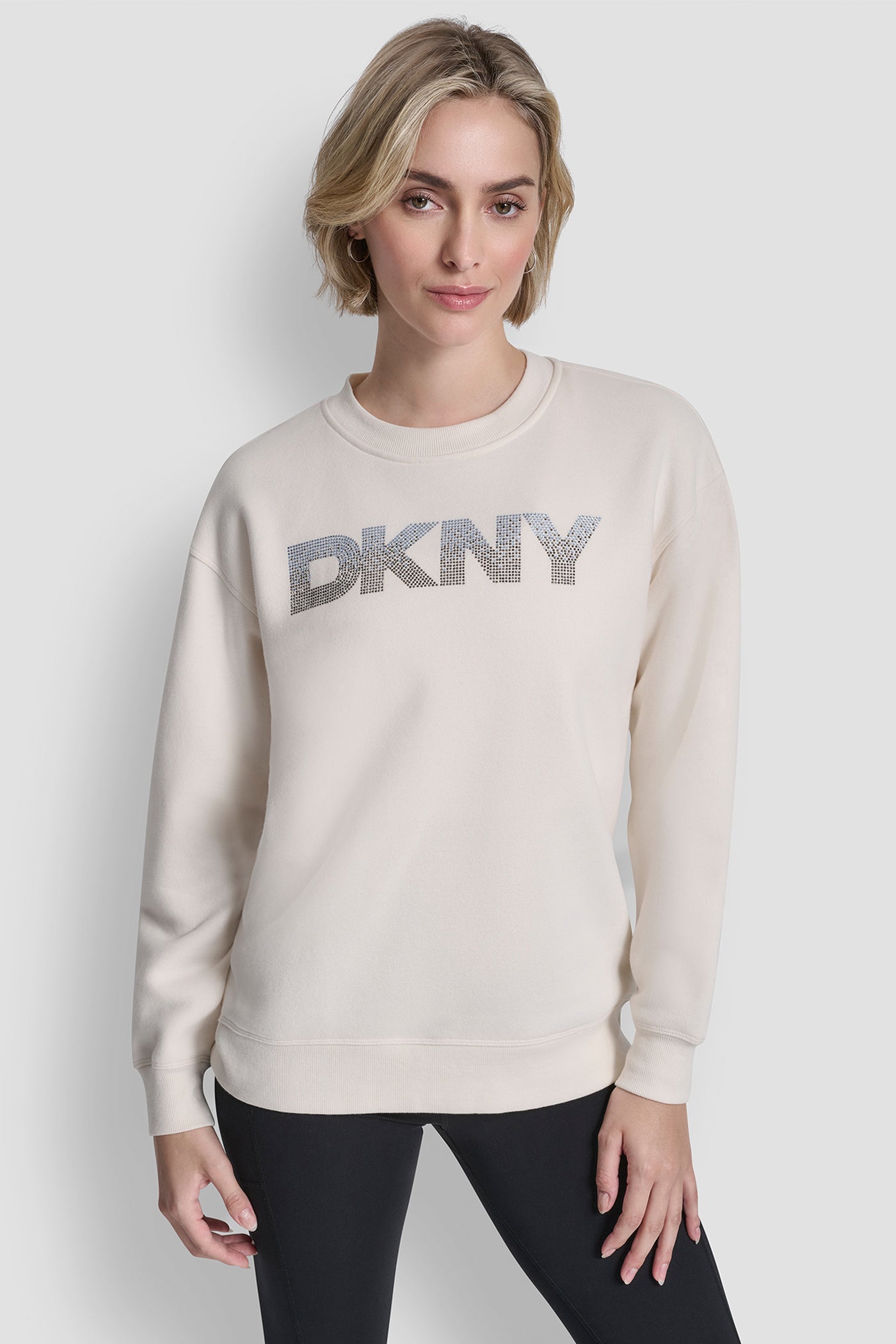 OMBRE RHINESTONE LOGO CREW NECK PULLOVER VIEW 3 | Gifts Under $50