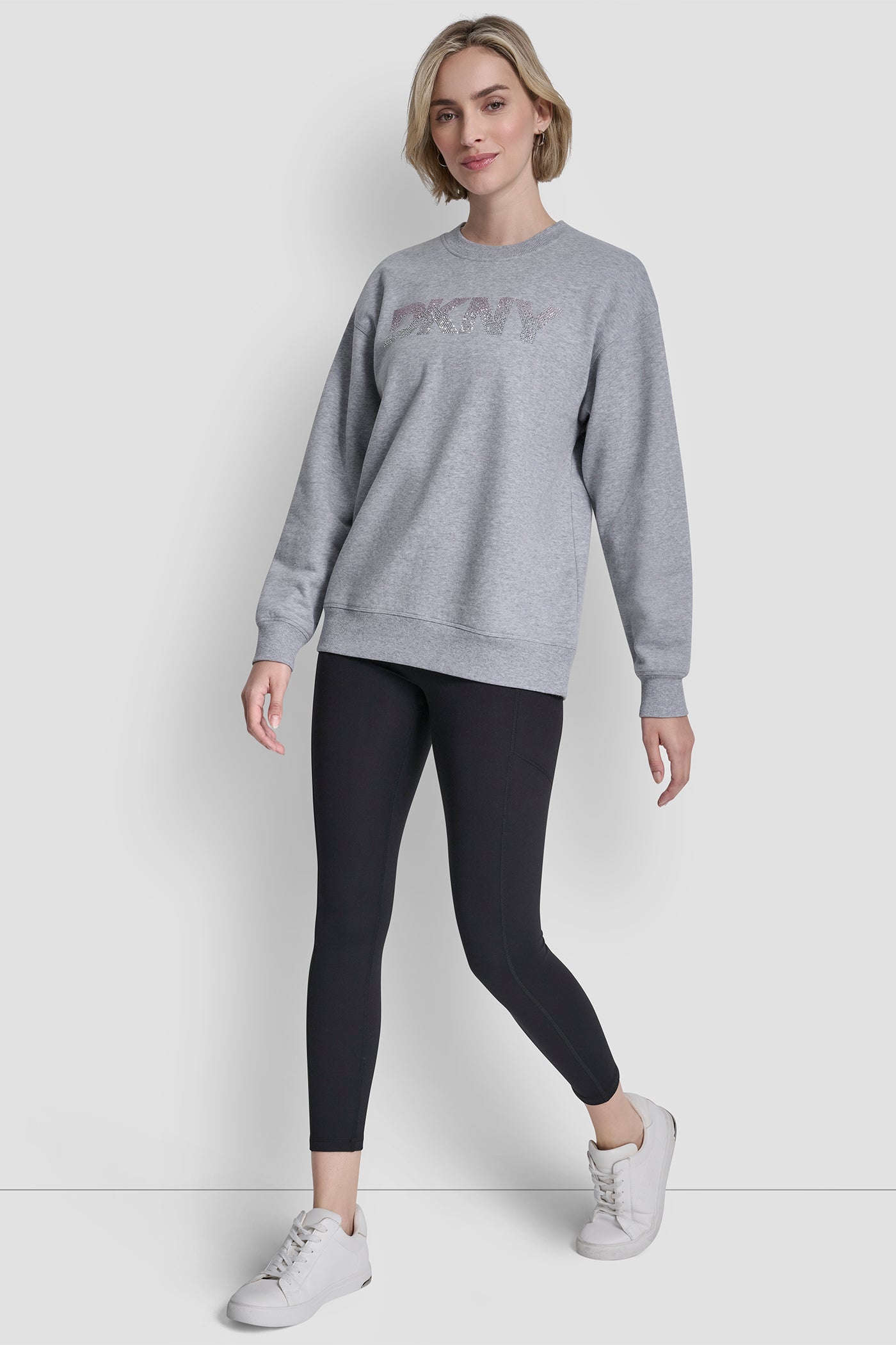 OMBRE RHINESTONE LOGO CREW NECK PULLOVER VIEW 4 | SALE