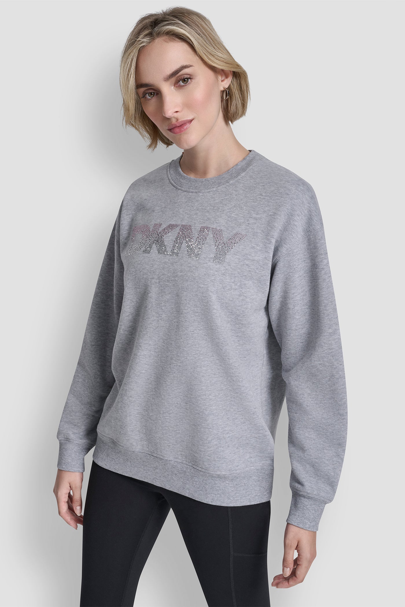 OMBRE RHINESTONE LOGO CREW NECK PULLOVER VIEW 3 | SALE