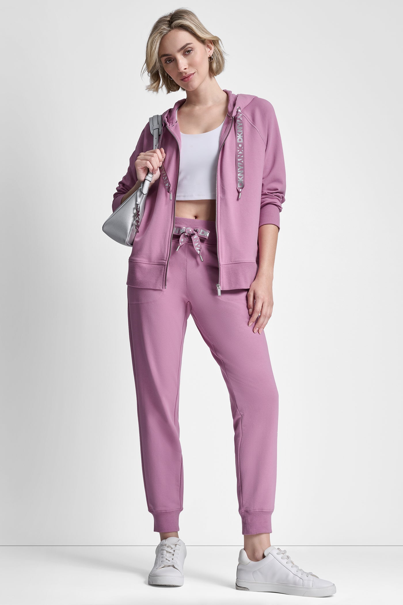 TWO TONE LOGO DRAWCORD ZIP HOODIE VIEW 6 | Gifts Under $50