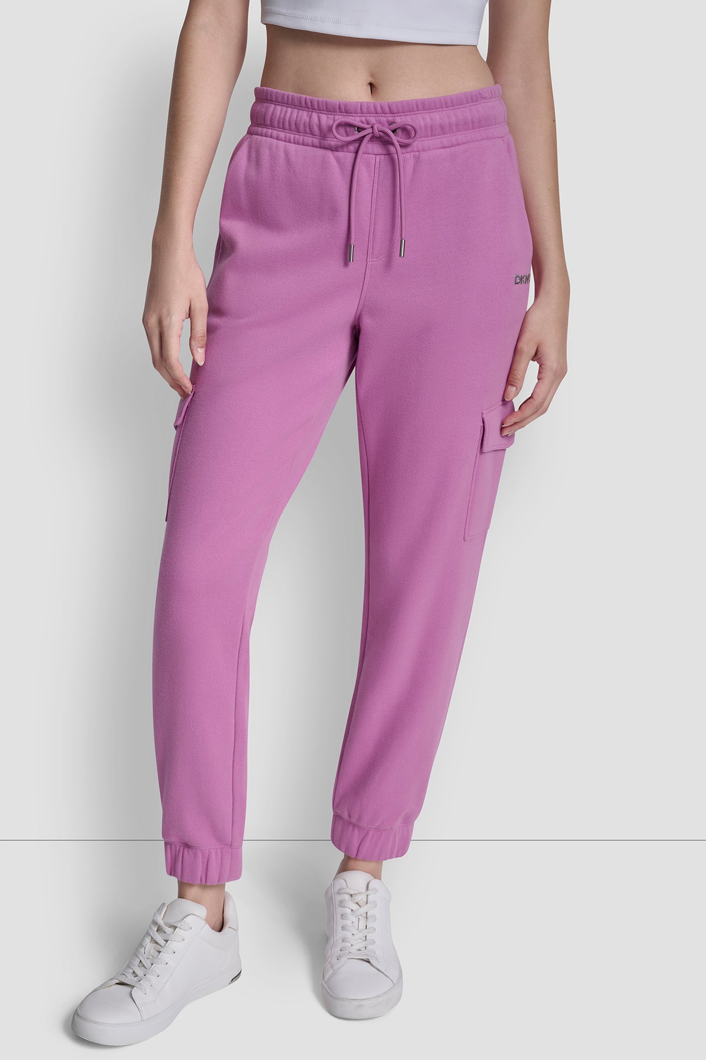 Crocus METALLIC BUBBLE LOGO SLIM FIT FLEECE CARGO JOGGER, FRONT VIEW | Clothing