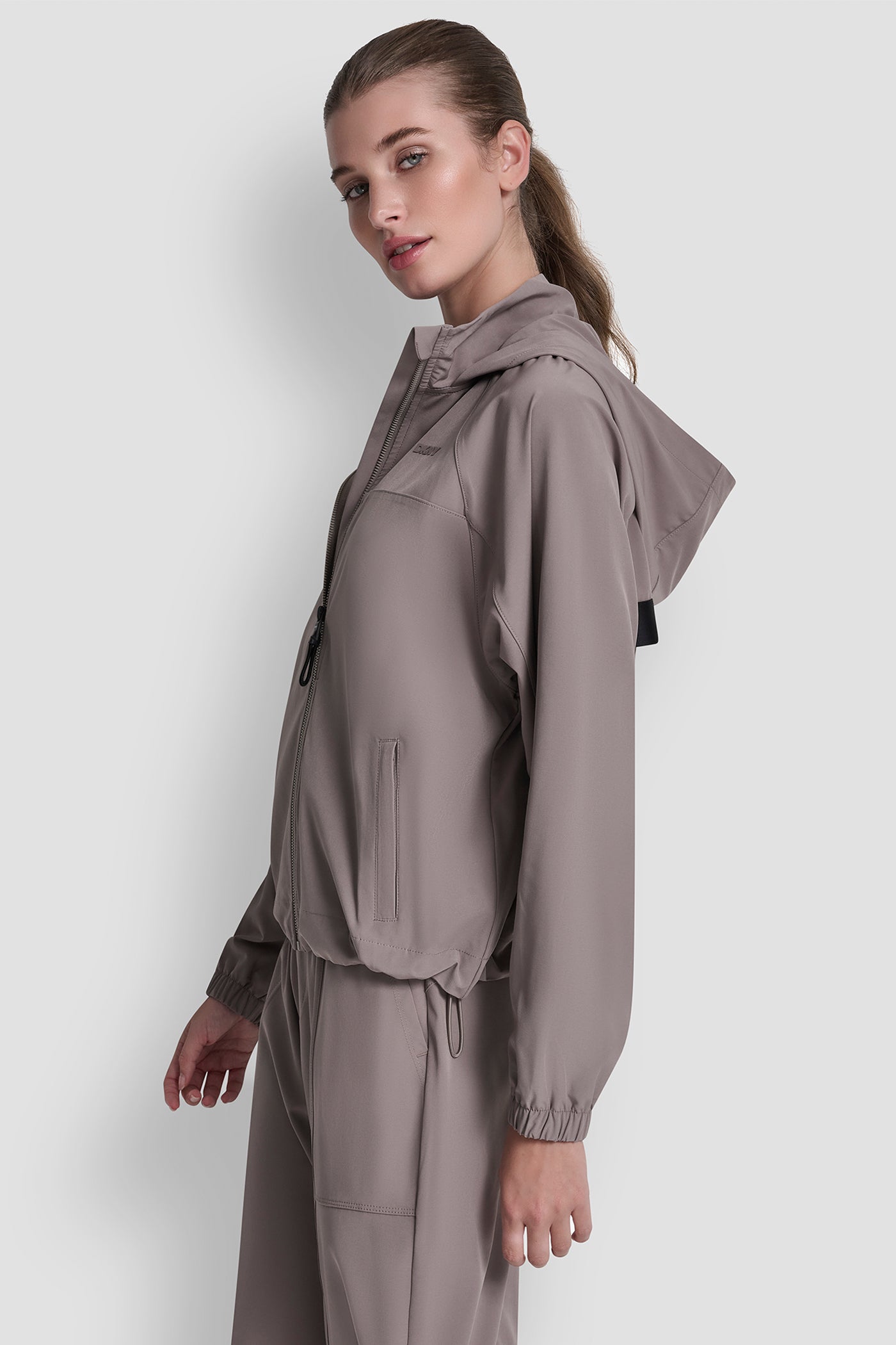 HOODED FULL ZIP JACKET WITH BACK FLANGE VIEW 3 | Jackets & Blazers