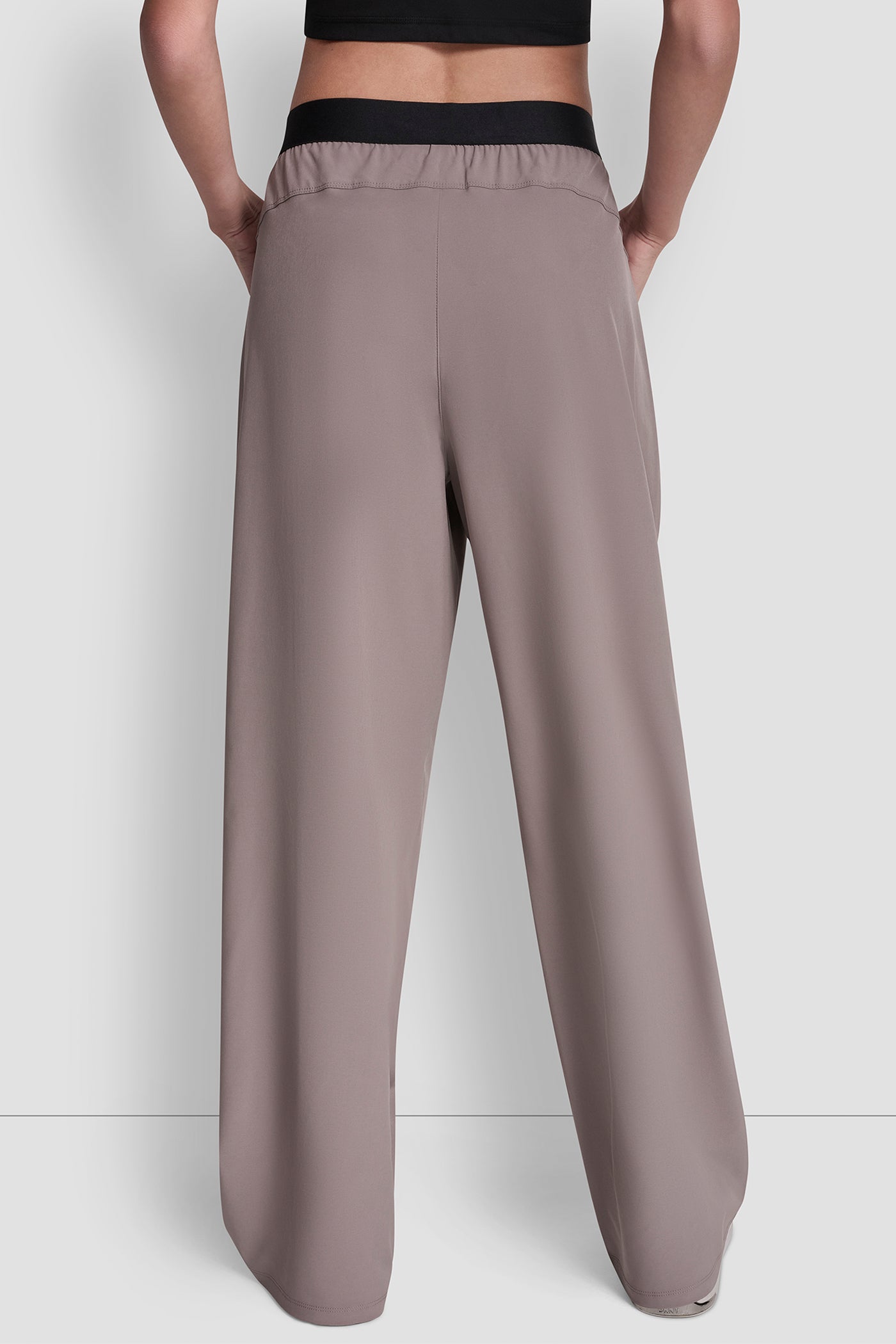 HIGH RISE WIDE LEG PANT WITH LOGO WAISTBAND VIEW 3 | All Products