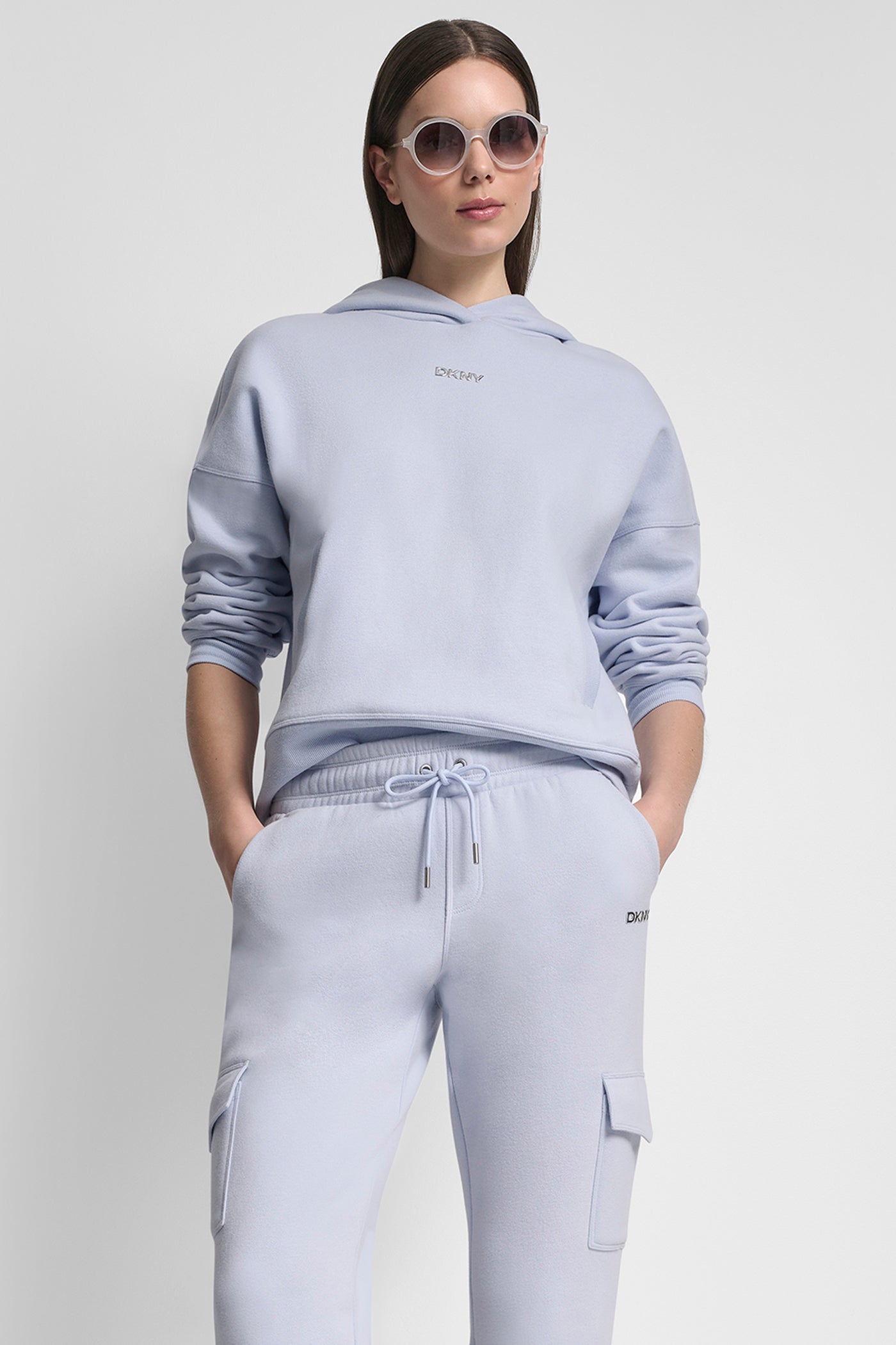 METALLIC BUBBLE LOGO FLEECE DROP SHOULDER HOODIE VIEW 5 | Sport Essentials