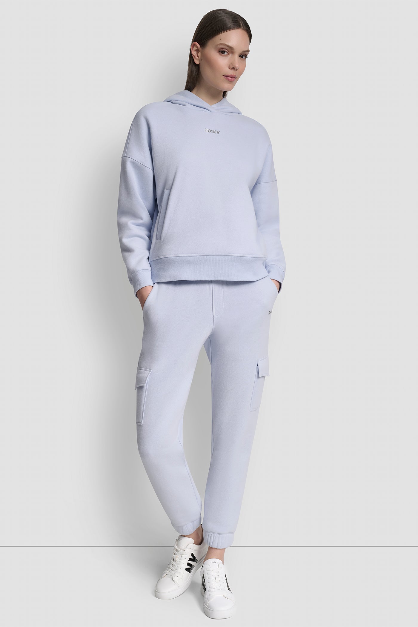 METALLIC BUBBLE LOGO FLEECE DROP SHOULDER HOODIE VIEW 6 | Sport Essentials