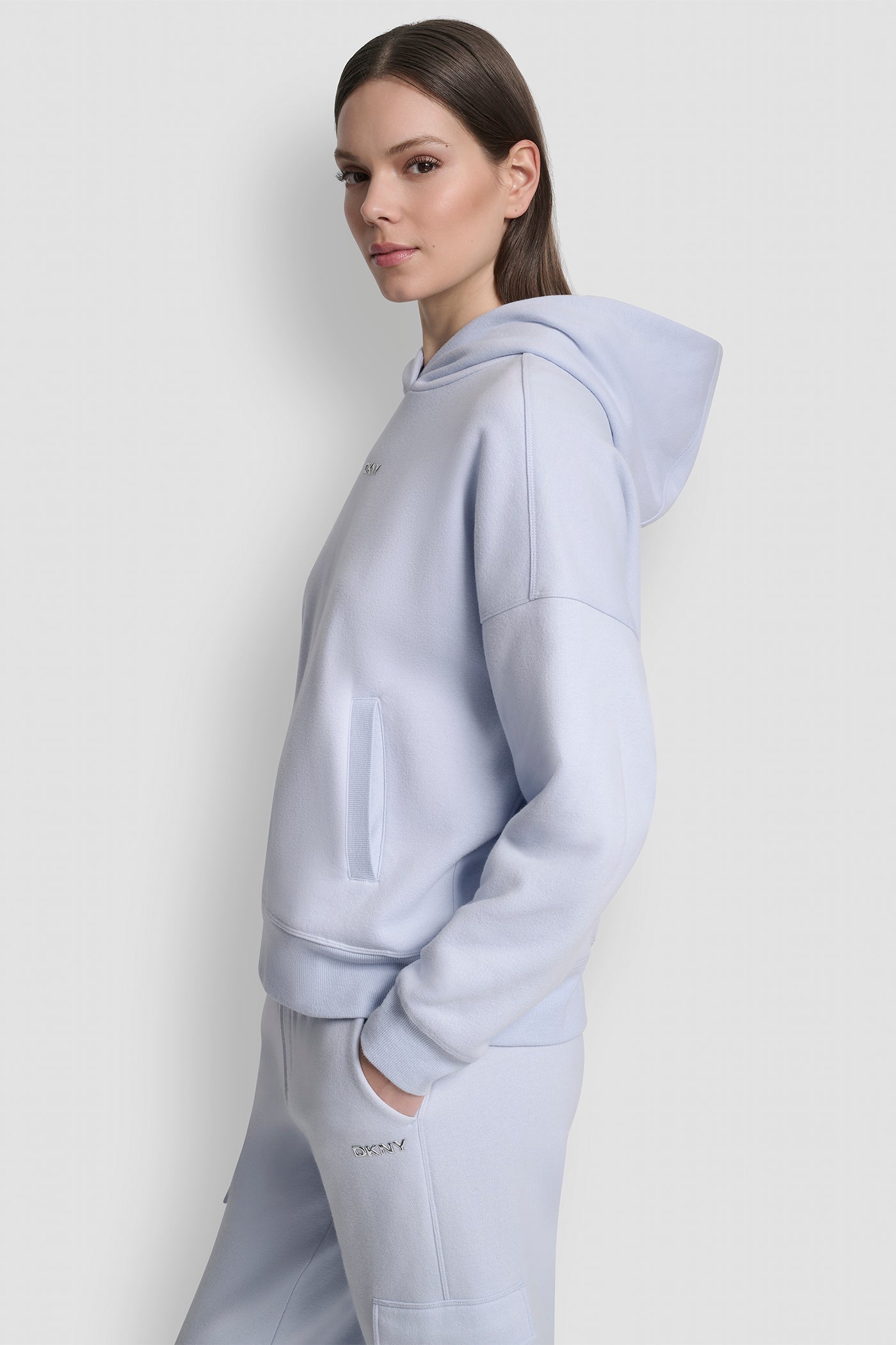 METALLIC BUBBLE LOGO FLEECE DROP SHOULDER HOODIE VIEW 4 | Sport Essentials