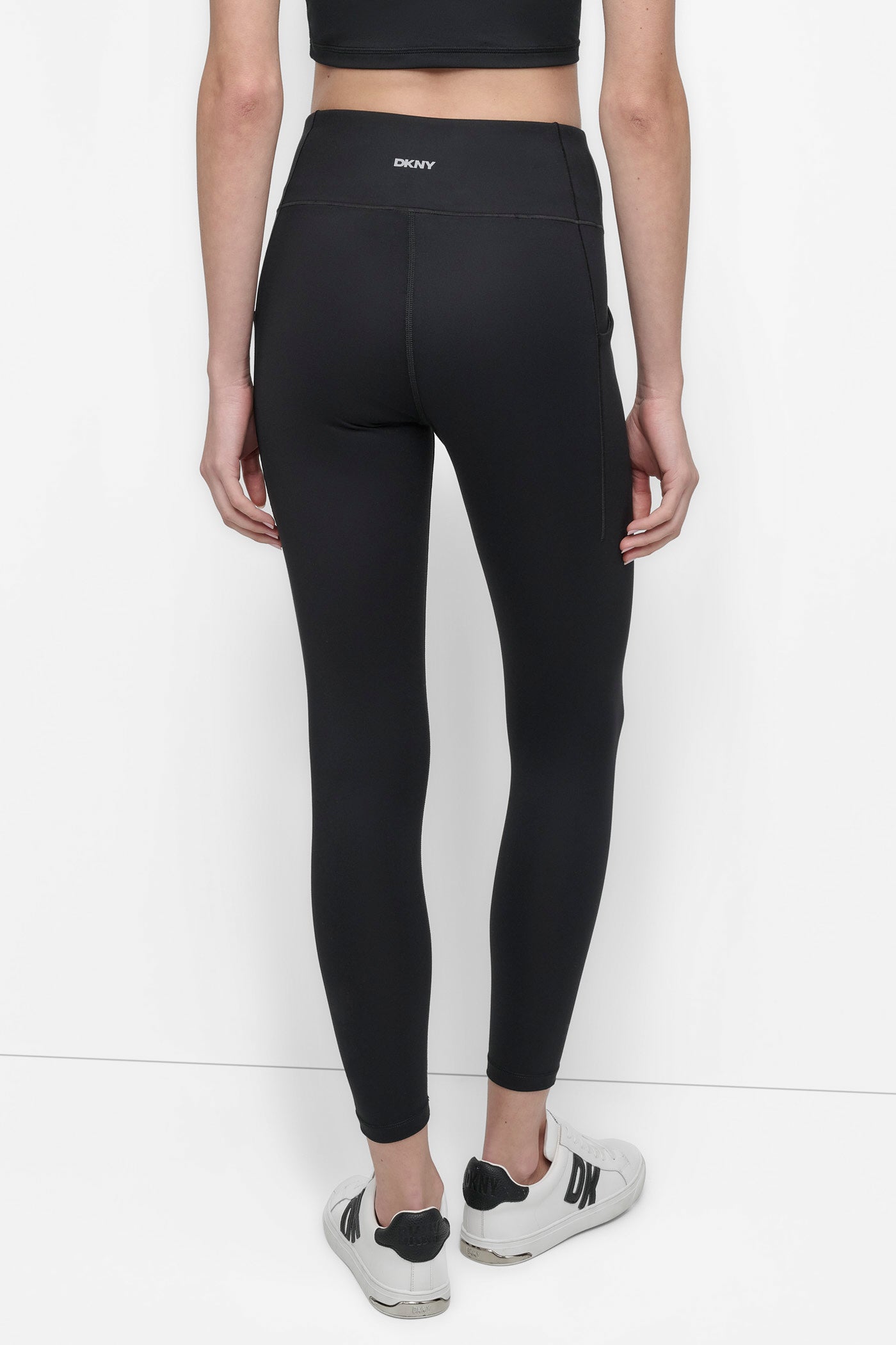 Black BALANCE COMPRESSION HIGH WAIST 7/8 LEGGING, BACK VIEW | Not Clearance or Preorder