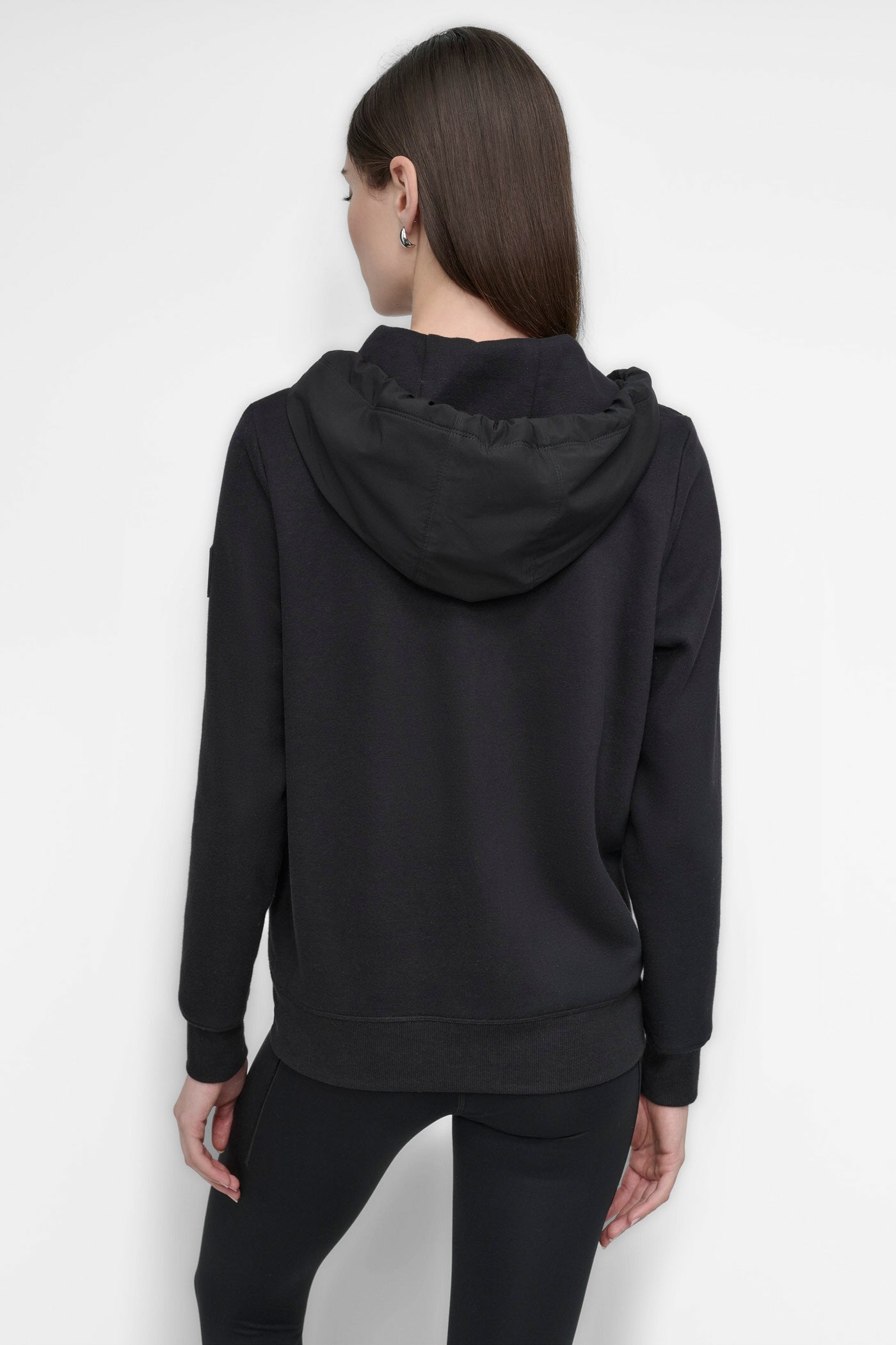 Black LIGHTWEIGHT HYBRID FULL ZIP JACKET, BACK VIEW | New clothing