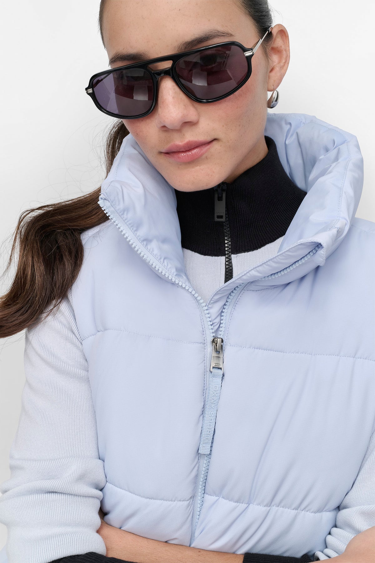 MOCK NECK PUFFER VEST VIEW 2