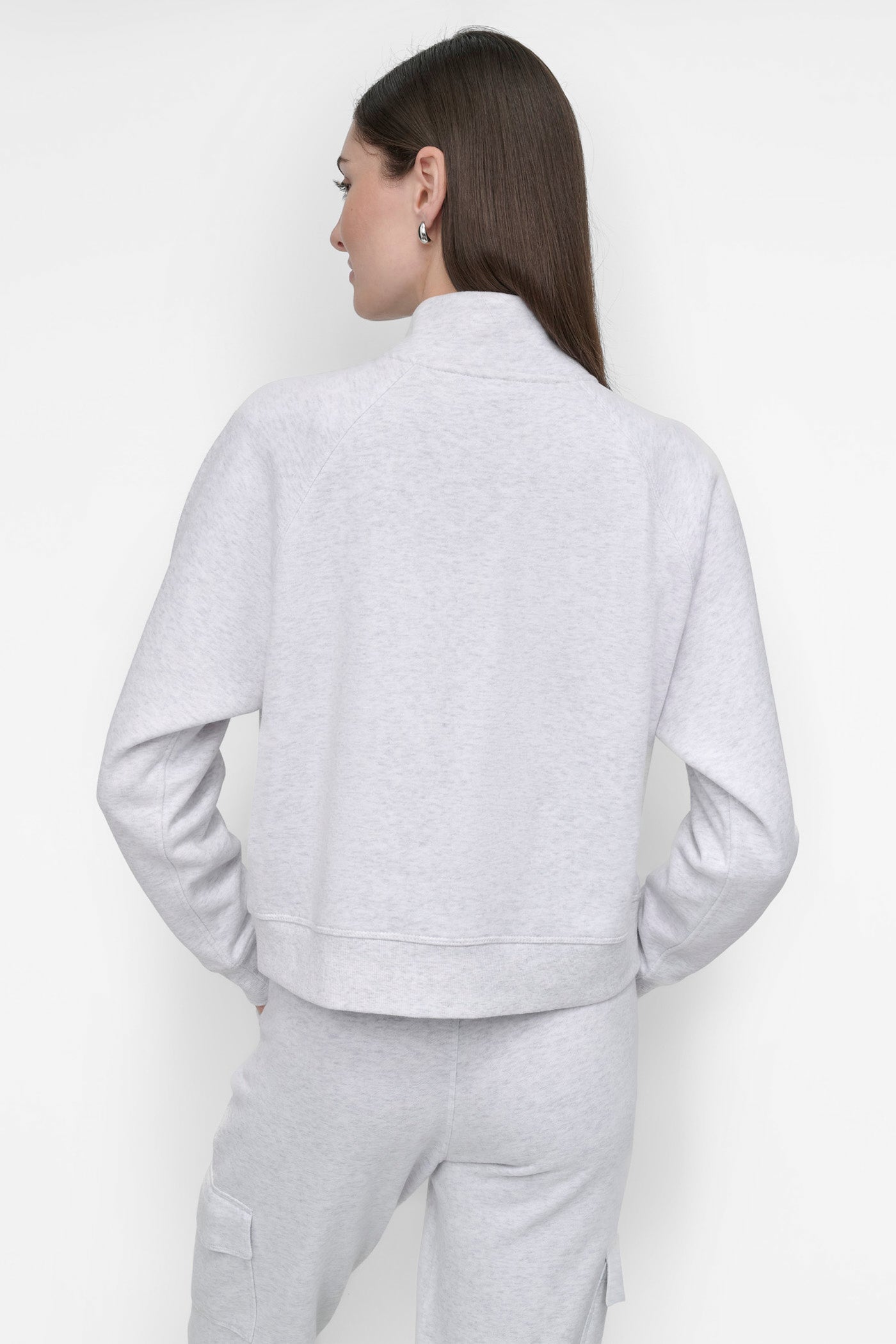 OPTIC HEATHER MINI STUD LOGO SWEATSHIRT, VIEW 2 | Not Clearance or Preorder