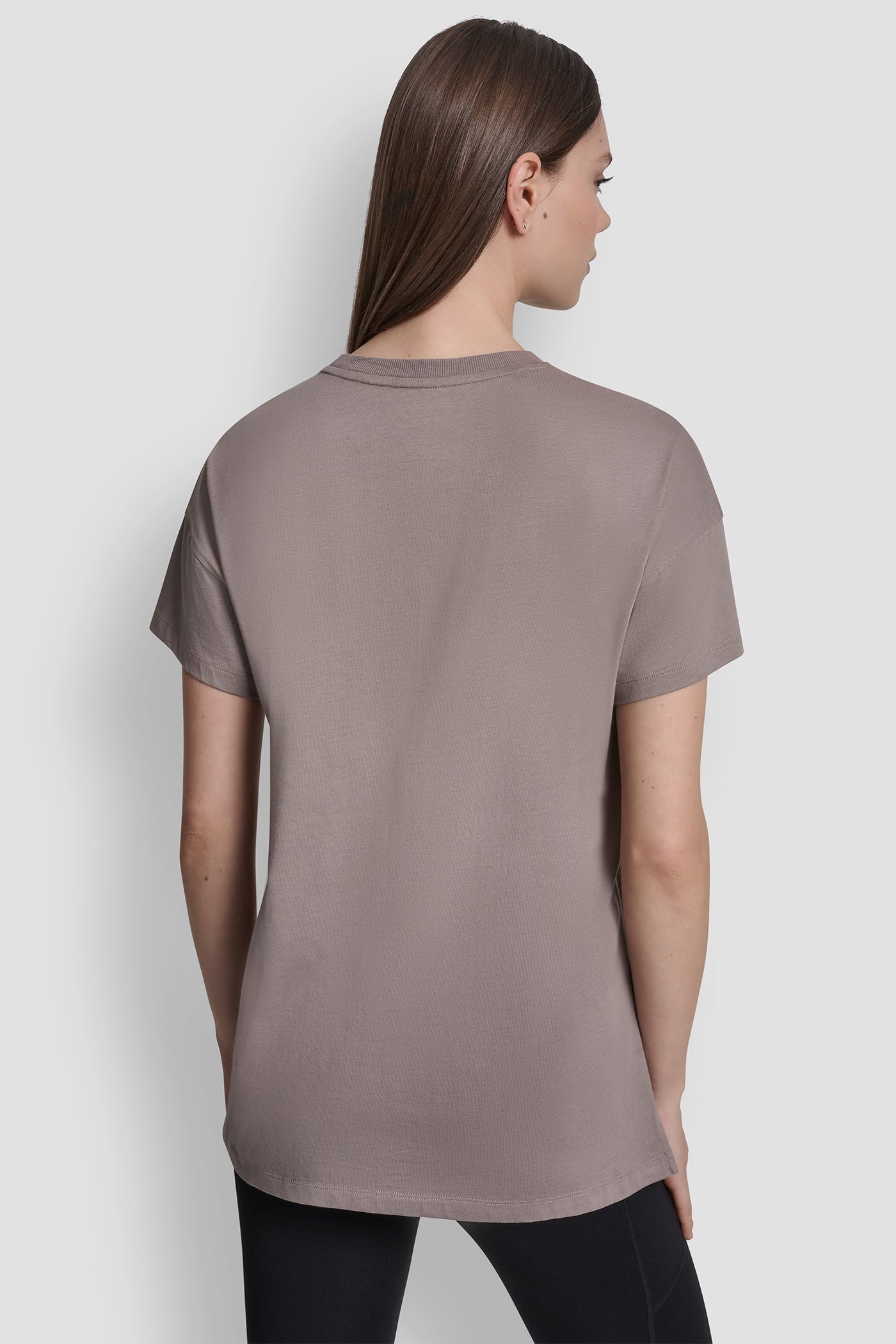 Mushroom DKNY NY 1989 LOGO RHINESTUD LOGO TEE, BACK VIEW | All Products