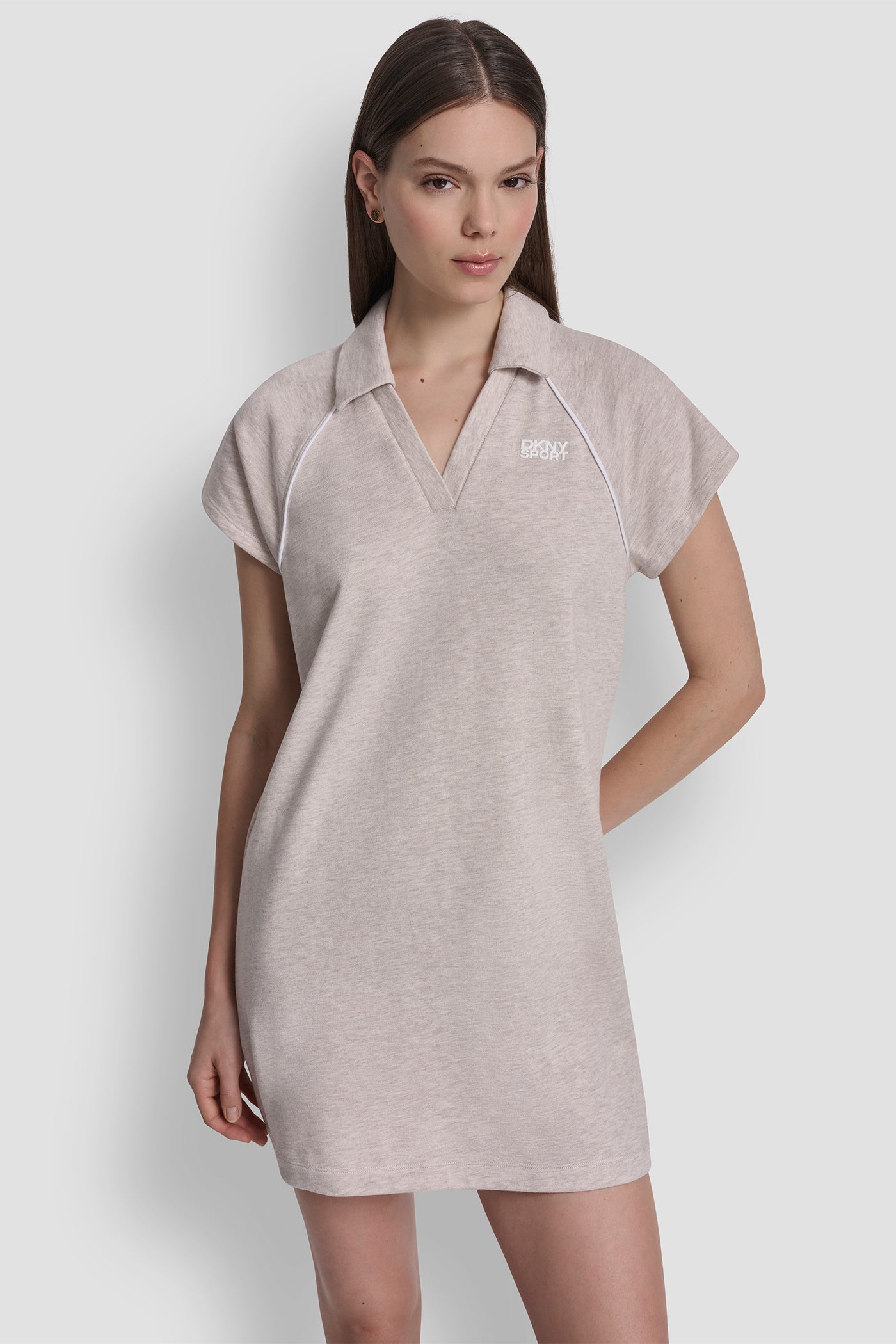 Short Sleeve LOGO MINI POLO Dress Cortado Heather/White / M Short Sleeve LOGO MINI POLO Dress Cortado Heather/White / M