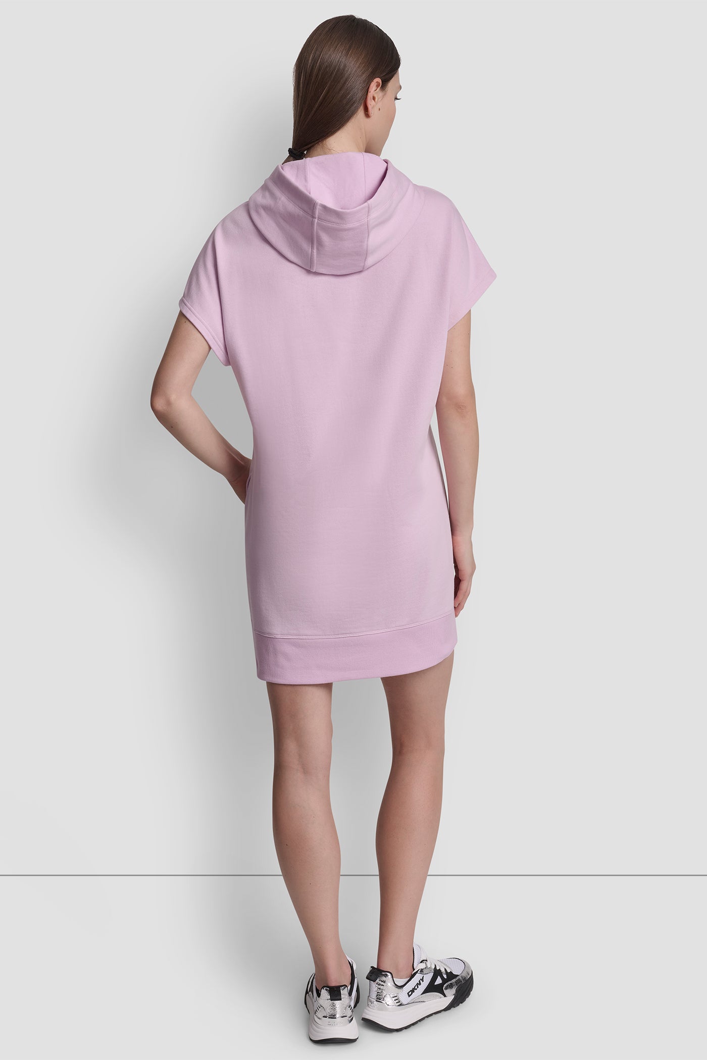 Collegiate Medallion Logo Mini Hoodie Dress | Activewear | DKNY
