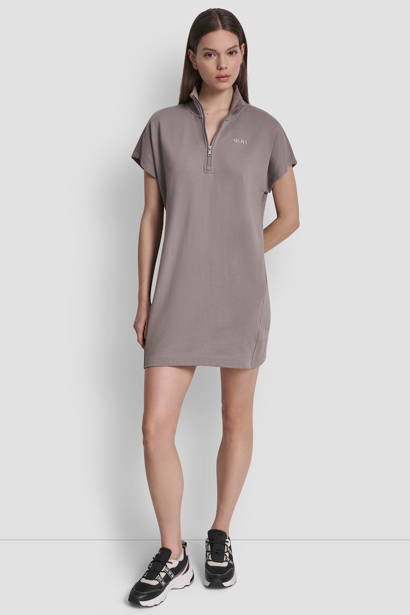 METALLIC BUBBLE LOGO SNEAKER DRESS VIEW 4 | DKNY Sport