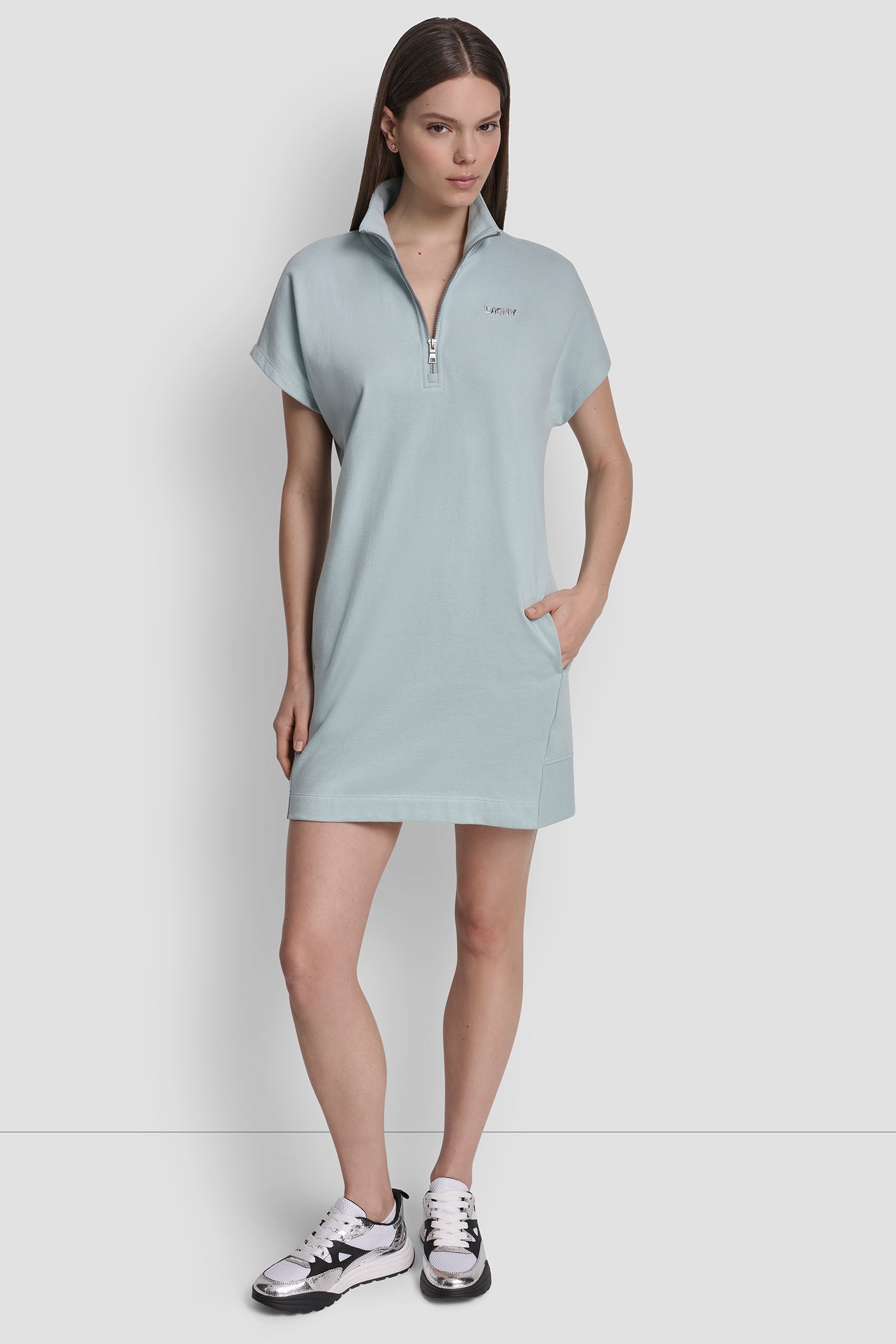 METALLIC BUBBLE LOGO SNEAKER DRESS VIEW 4 | DKNY Sport