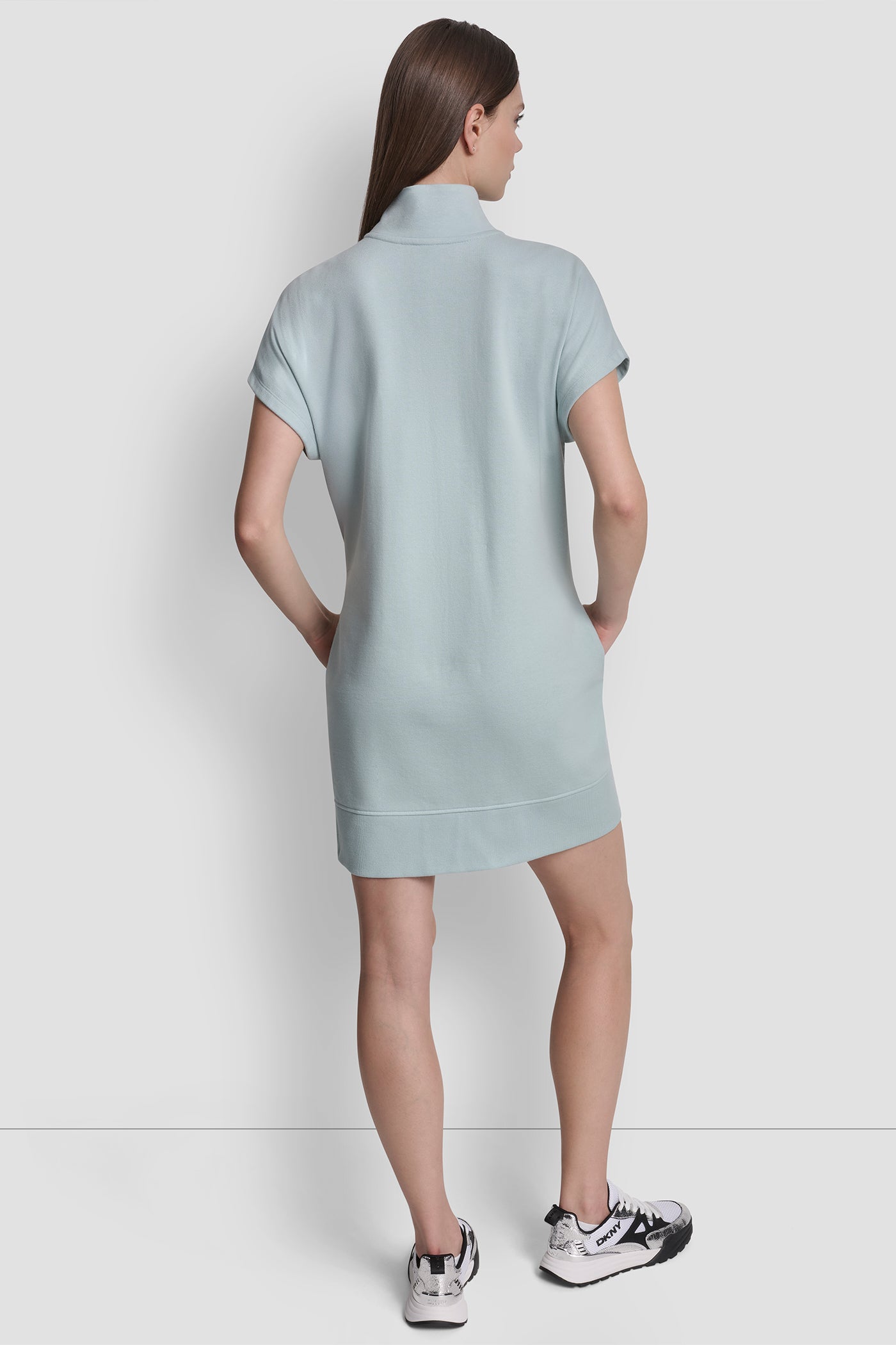 Mineral METALLIC BUBBLE LOGO SNEAKER DRESS, VIEW 2 | DKNY Sport