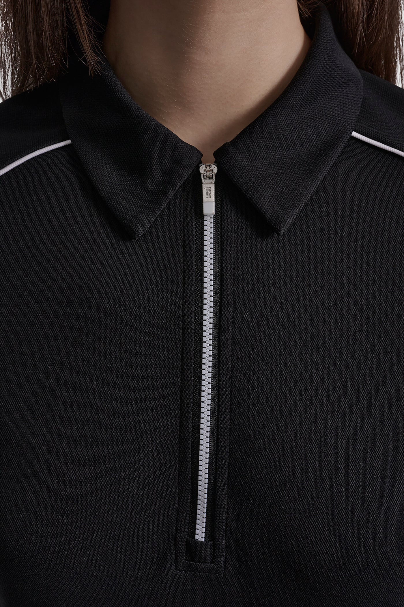 HALF-ZIP POLO DRESS WITH CONTRAST PIPING VIEW 6 | DKNY Sport
