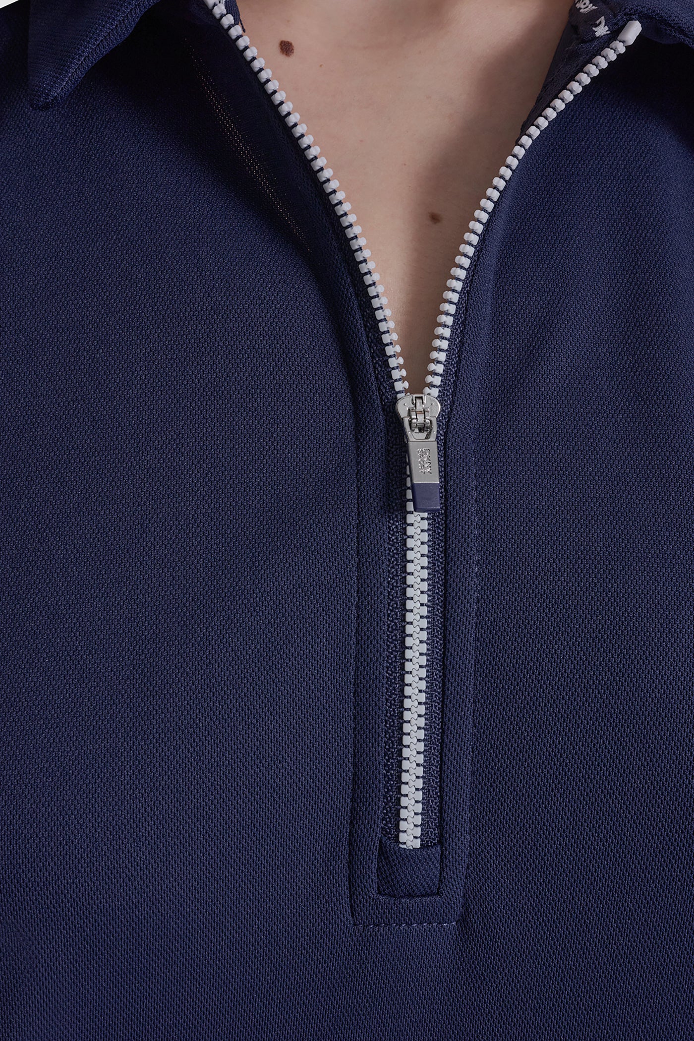 HALF-ZIP POLO DRESS WITH CONTRAST PIPING VIEW 5 | Dresses & Jumpsuits