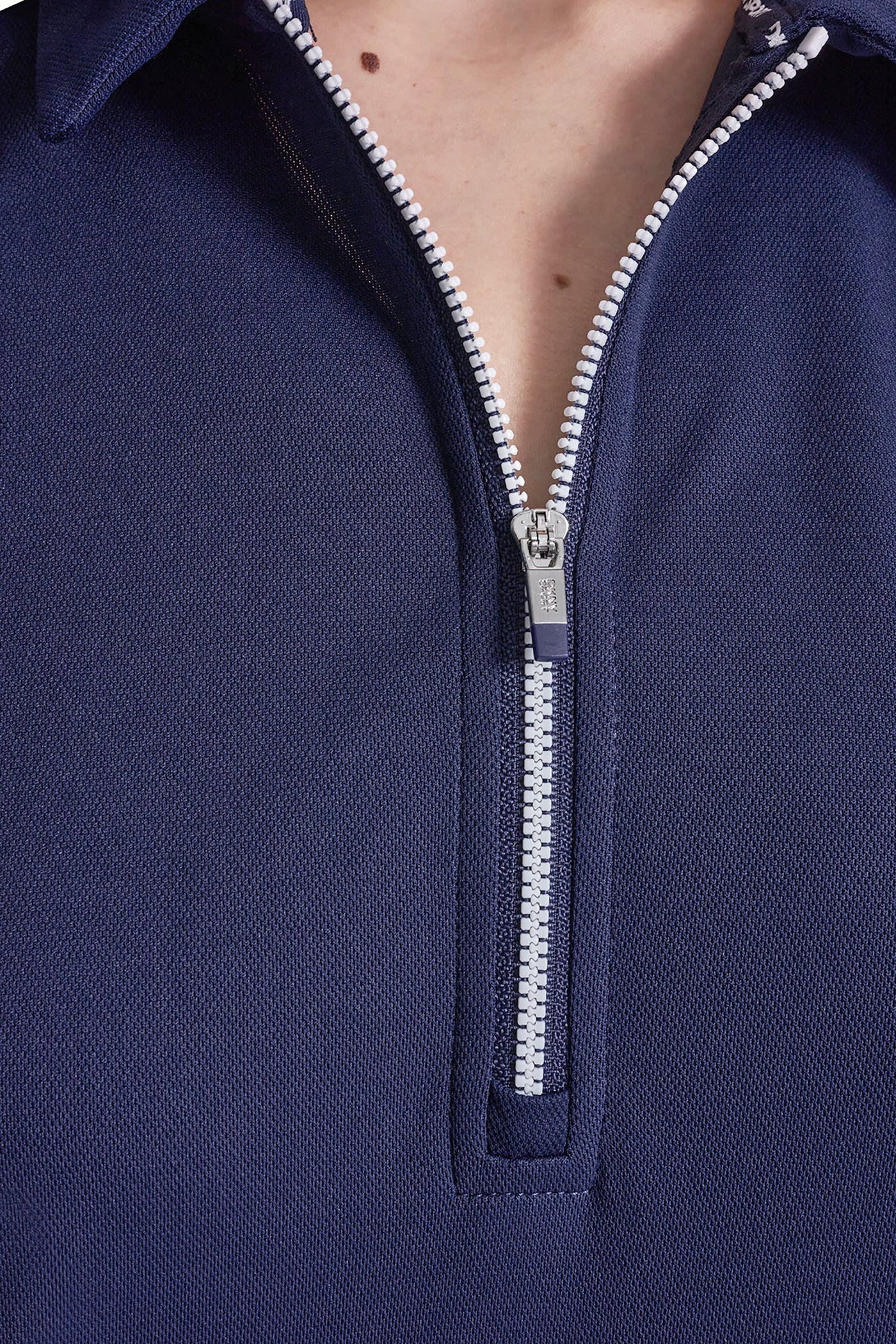HALF-ZIP POLO DRESS WITH CONTRAST PIPING VIEW 5