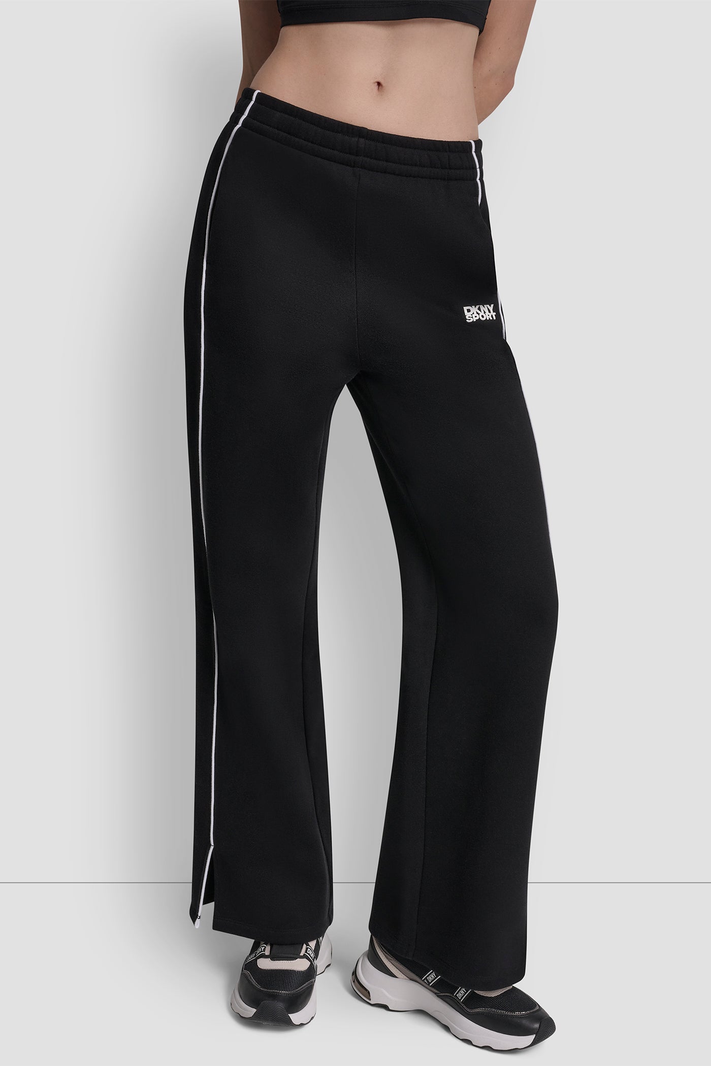 Black/White HD LOGO TRACK PANT WITH POCKETS, FRONT VIEW | All Products
