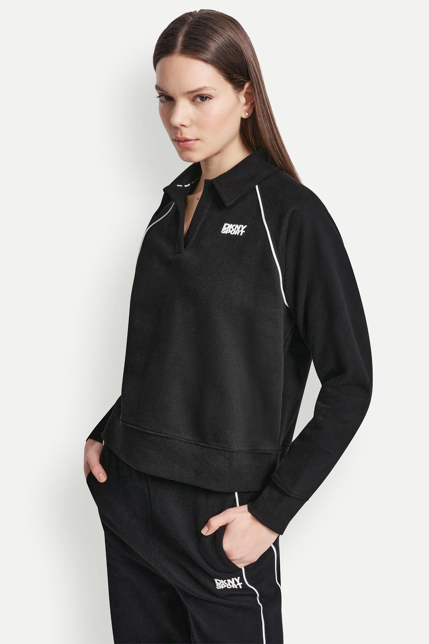 PIPED LOGO POLO SWEATSHIRT VIEW 4 | MUST-HAVES