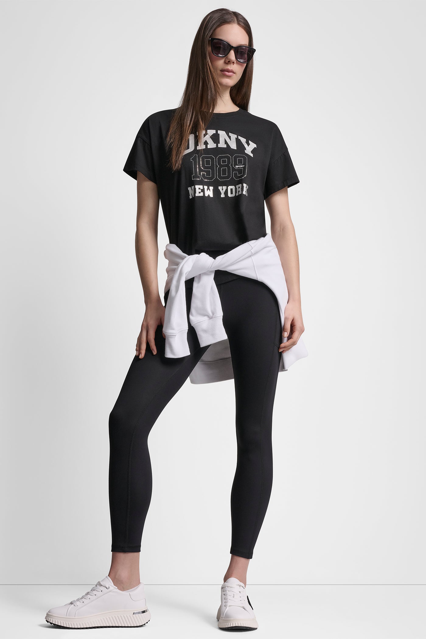 DKNY NY 1989 LOGO RHINESTUD LOGO TEE VIEW 6 | All Products