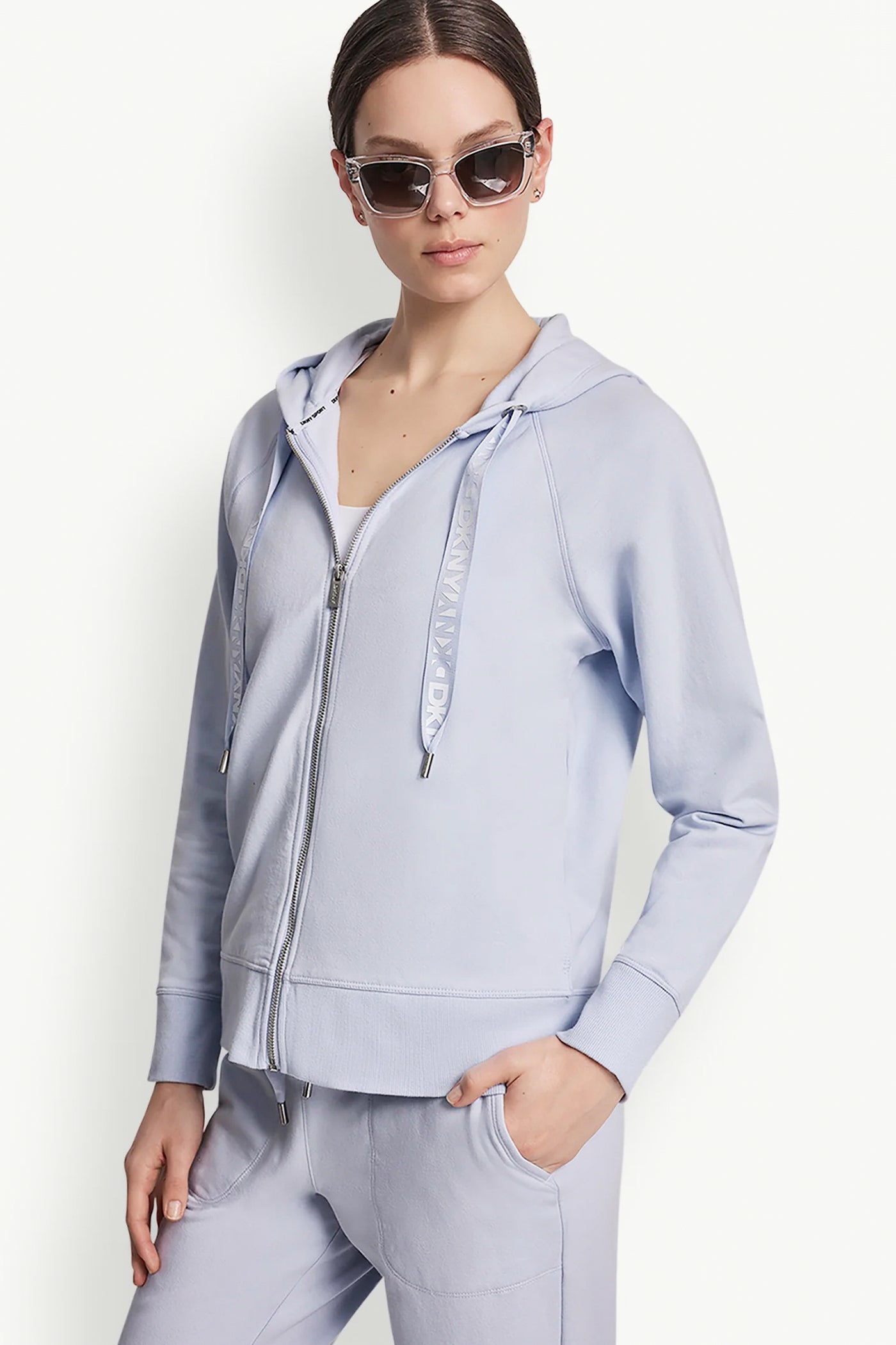 TWO-TONE LOGO DRAWSTRING HOODIE VIEW 4