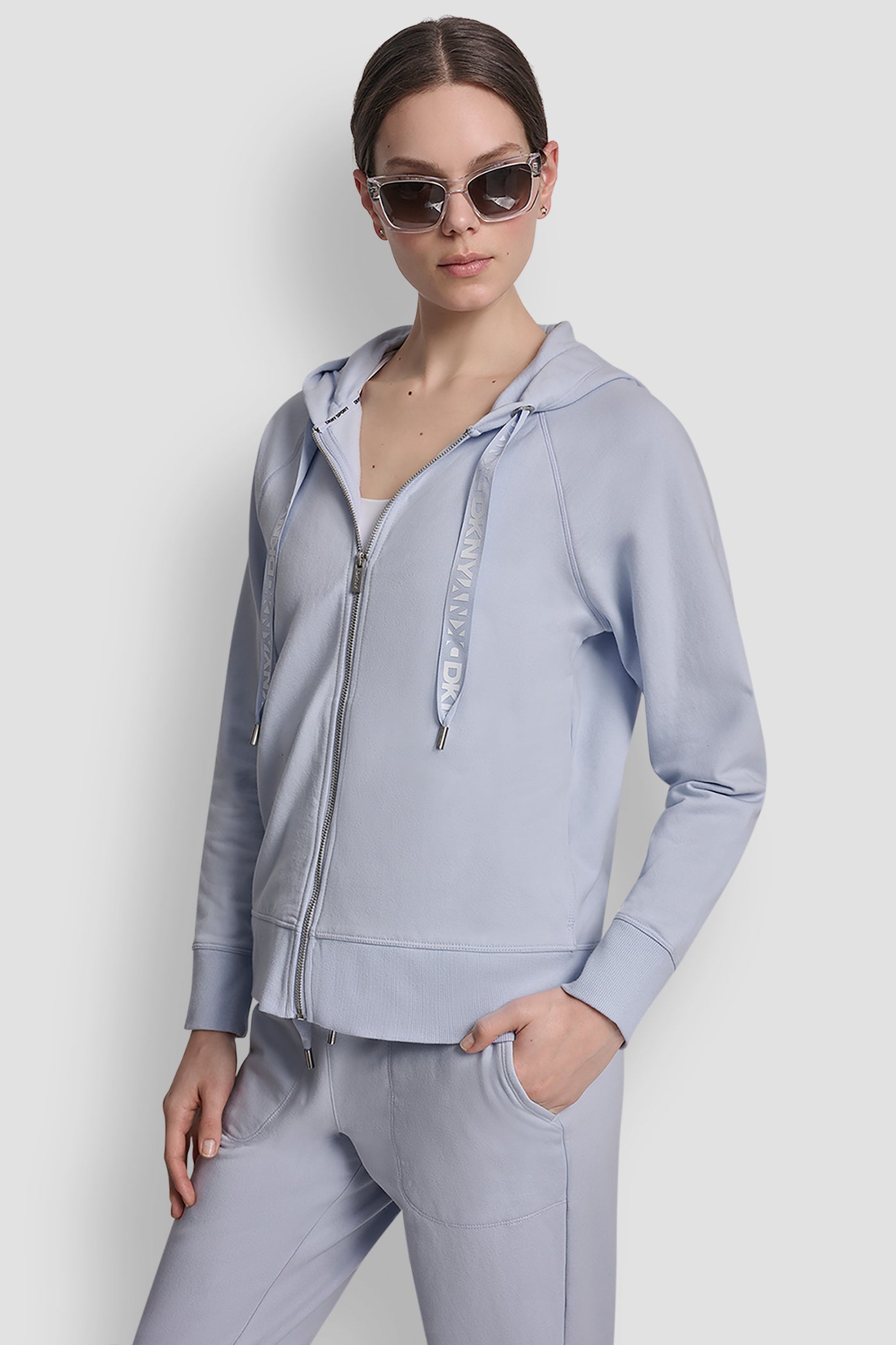 TWO-TONE LOGO DRAWSTRING HOODIE VIEW 3 | Gifts Under $100