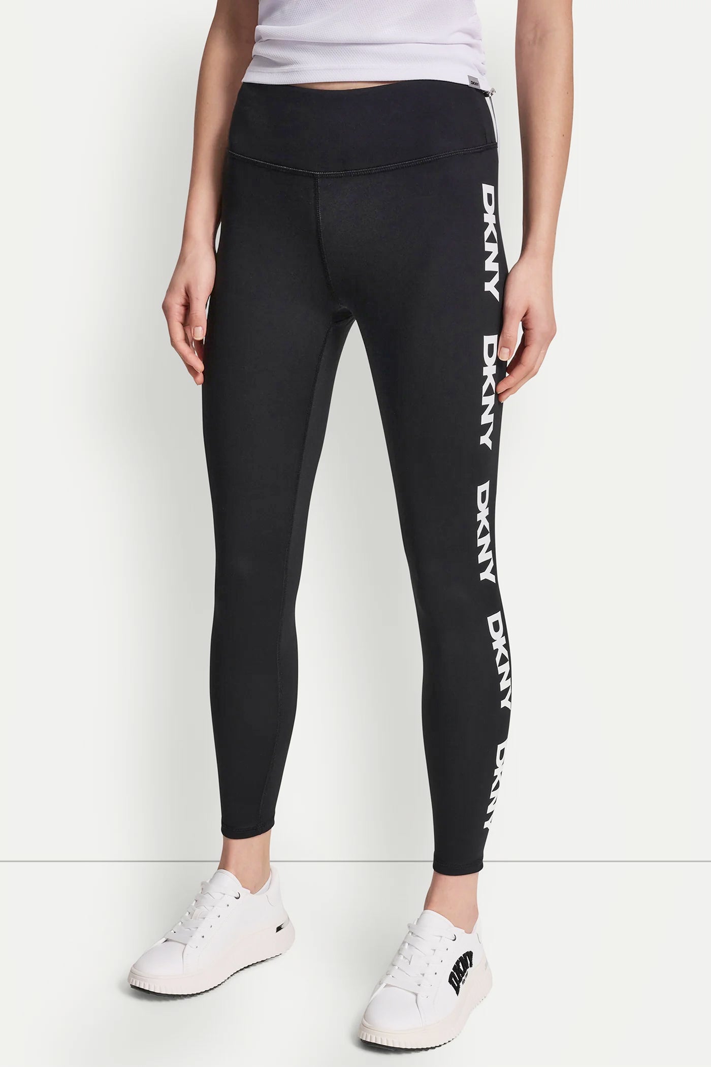 Black/White HIGH-RISE LOGO TRIM 7/8-LENGTH LEGGING, VIEW 2 | SALE
