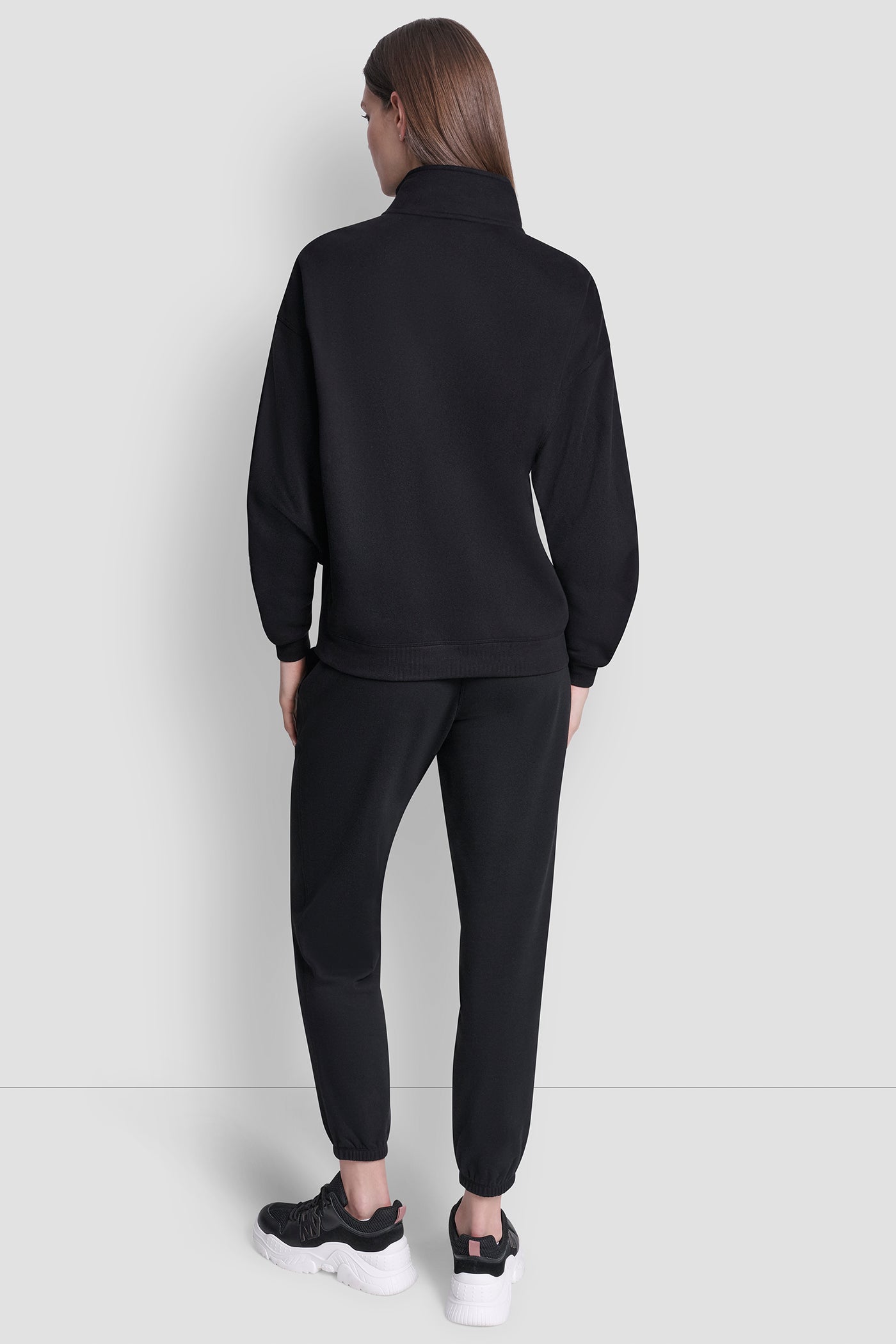 OVERSIZED QUARTER ZIP PULLOVER WITH LOGO VIEW 4 | All Products