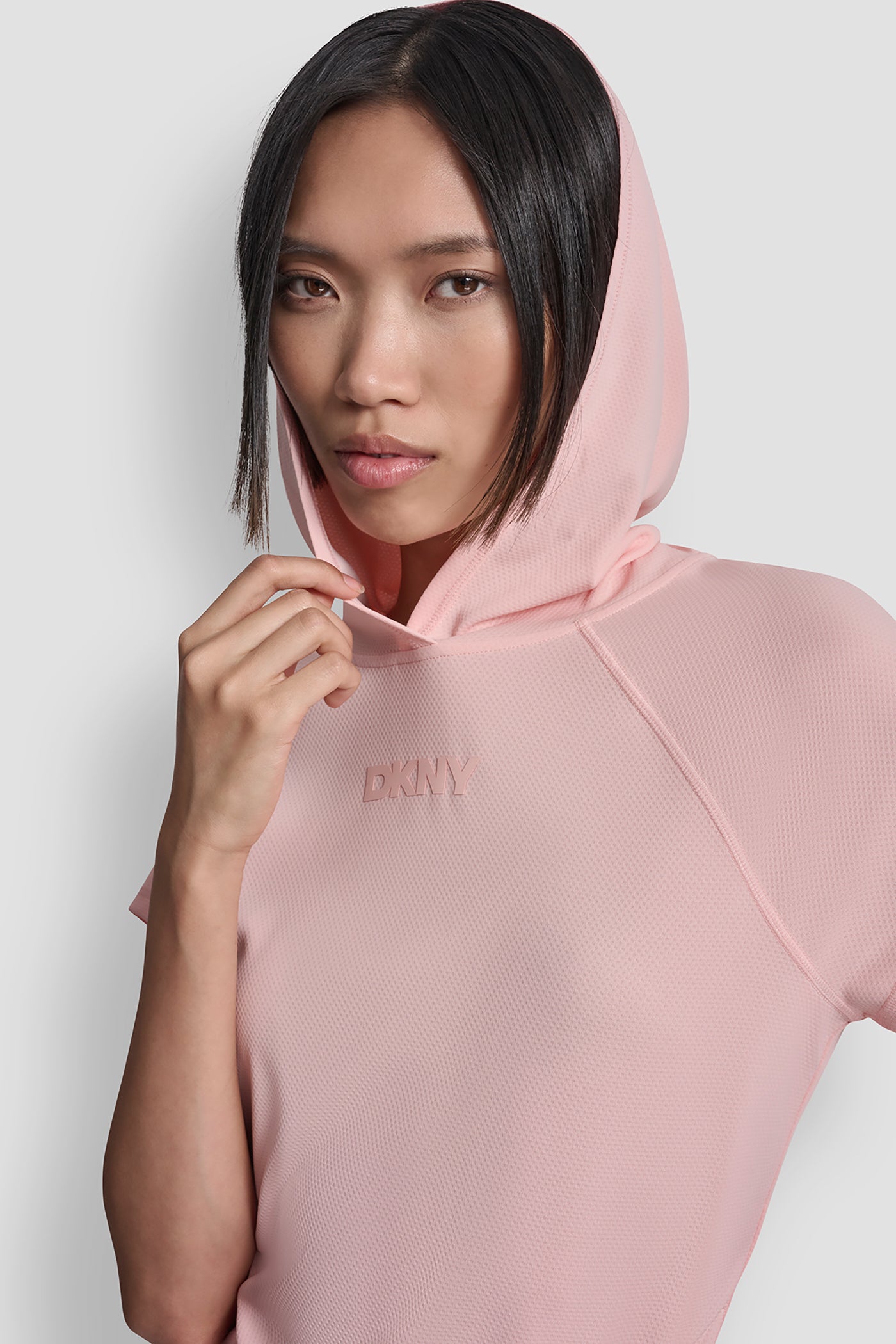 MESH HOODED LOGO TEE VIEW 5 | DKNY Sport