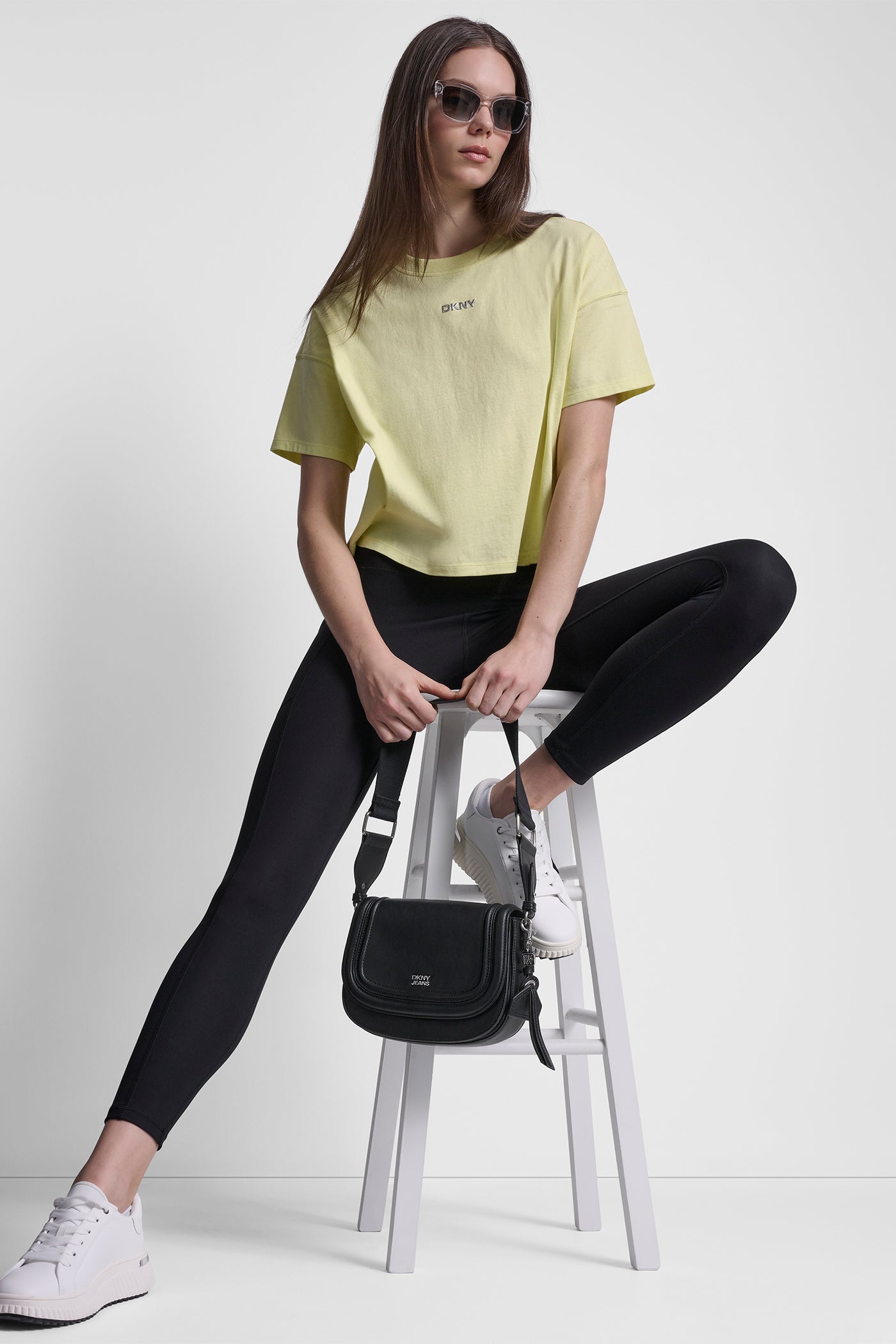 COTTON-JERSEY METALLIC LOGO TEE VIEW 1 | Tees & Tanks