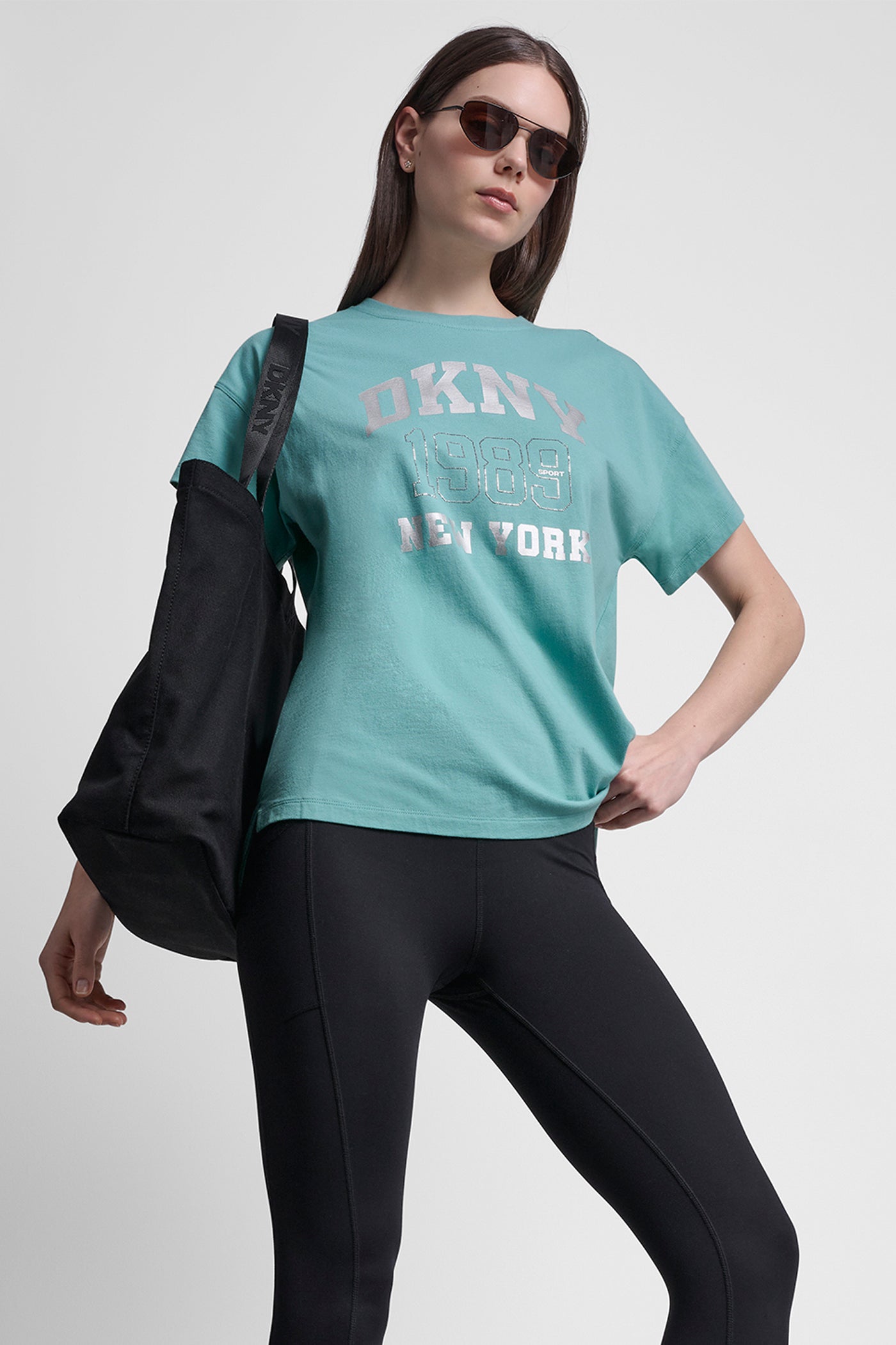 Coastline DKNY 1989 LOGO RHINESTUD TEE, VIEW 1 | DKNY Sport
