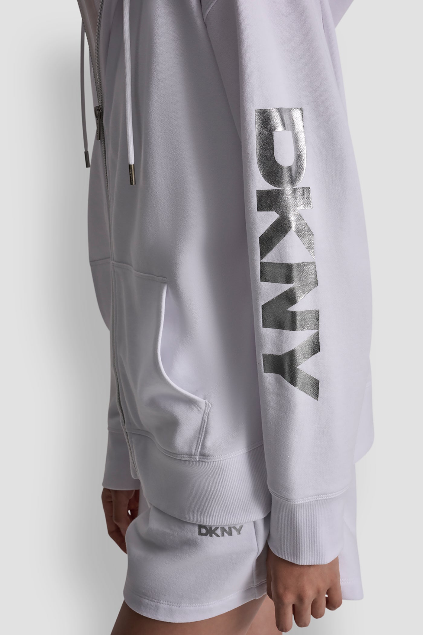 Foil Logo Full Zip Hoodie | Hoodie | DKNY
