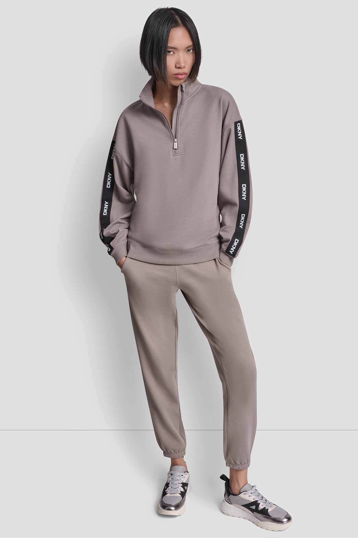 OVERSIZED QUARTER ZIP PULLOVER WITH LOGO VIEW 5 | All Products