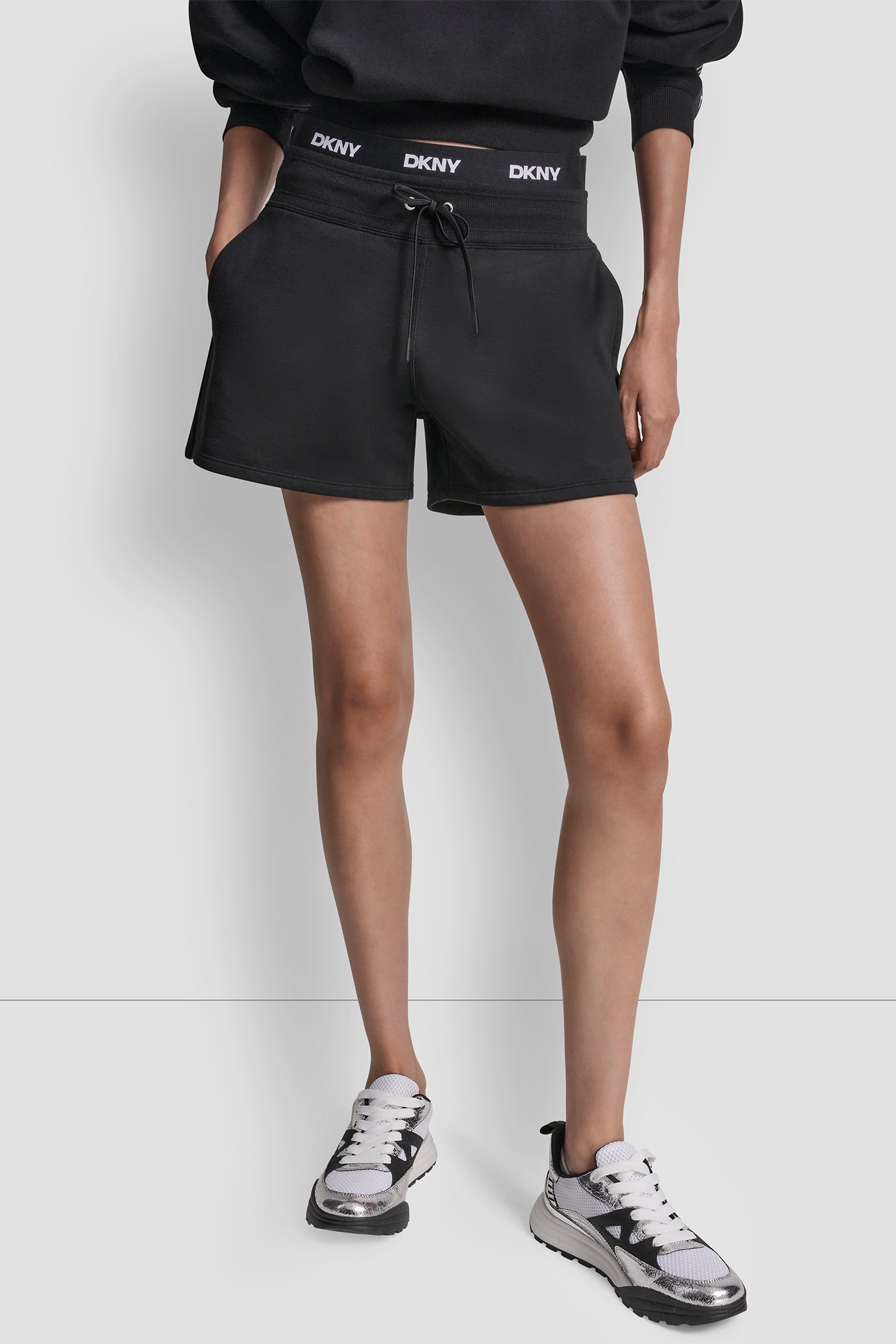 HIGH RISE 4" SHORT WITH LOGO ELASTIC WAIST VIEW 5 | All Products